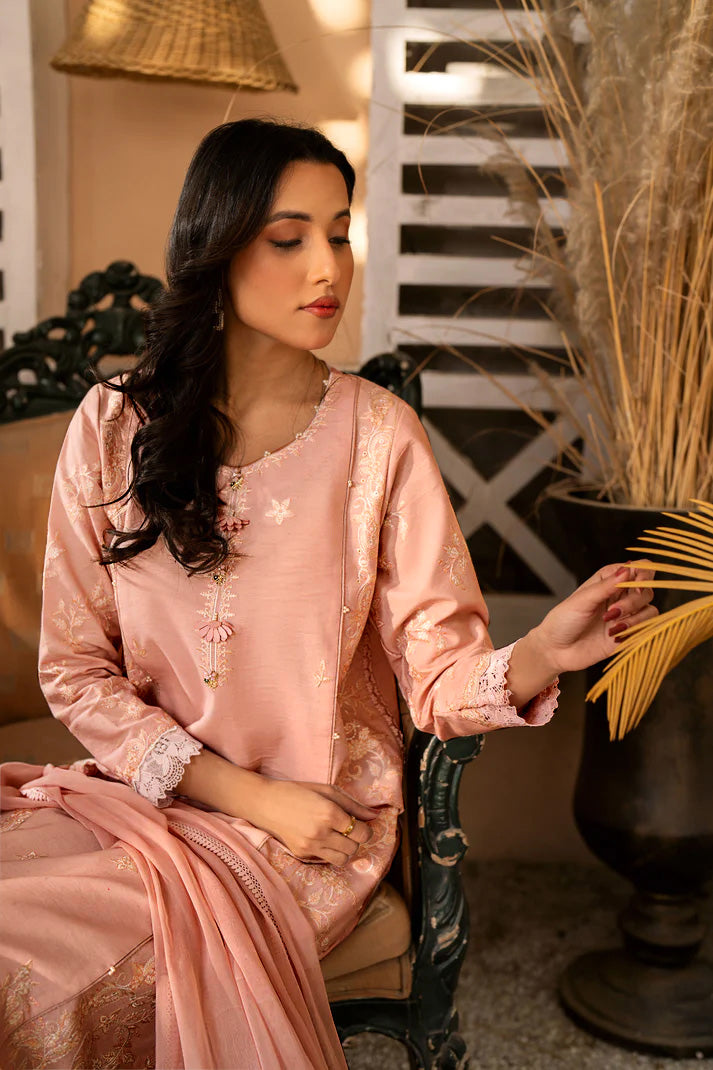 Pink Divine 3 Piece Embroidered Lawn Stitched Suit.Order now