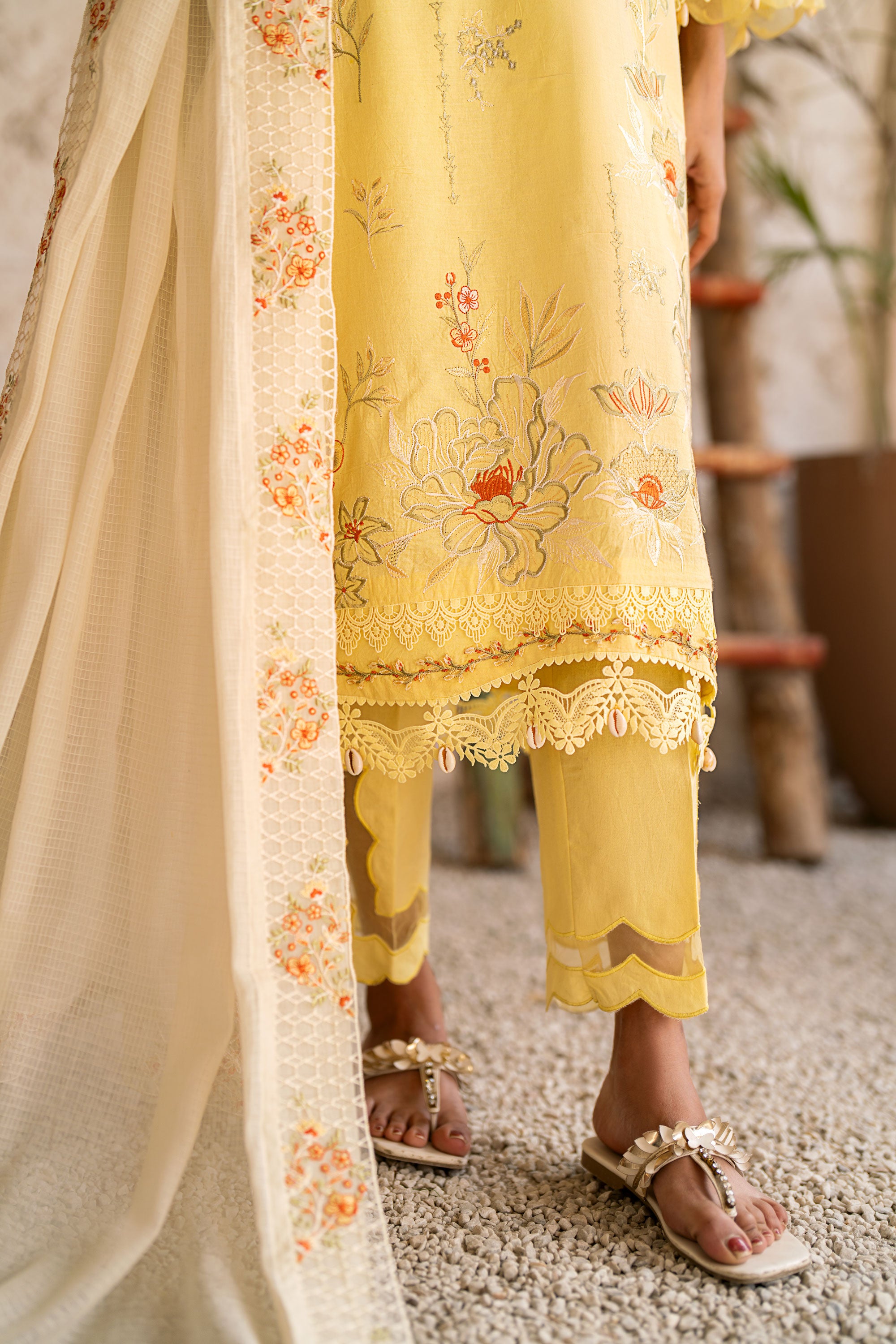 Lemon Delight 3 Piece Embroidered Lawn Unstitched Suit