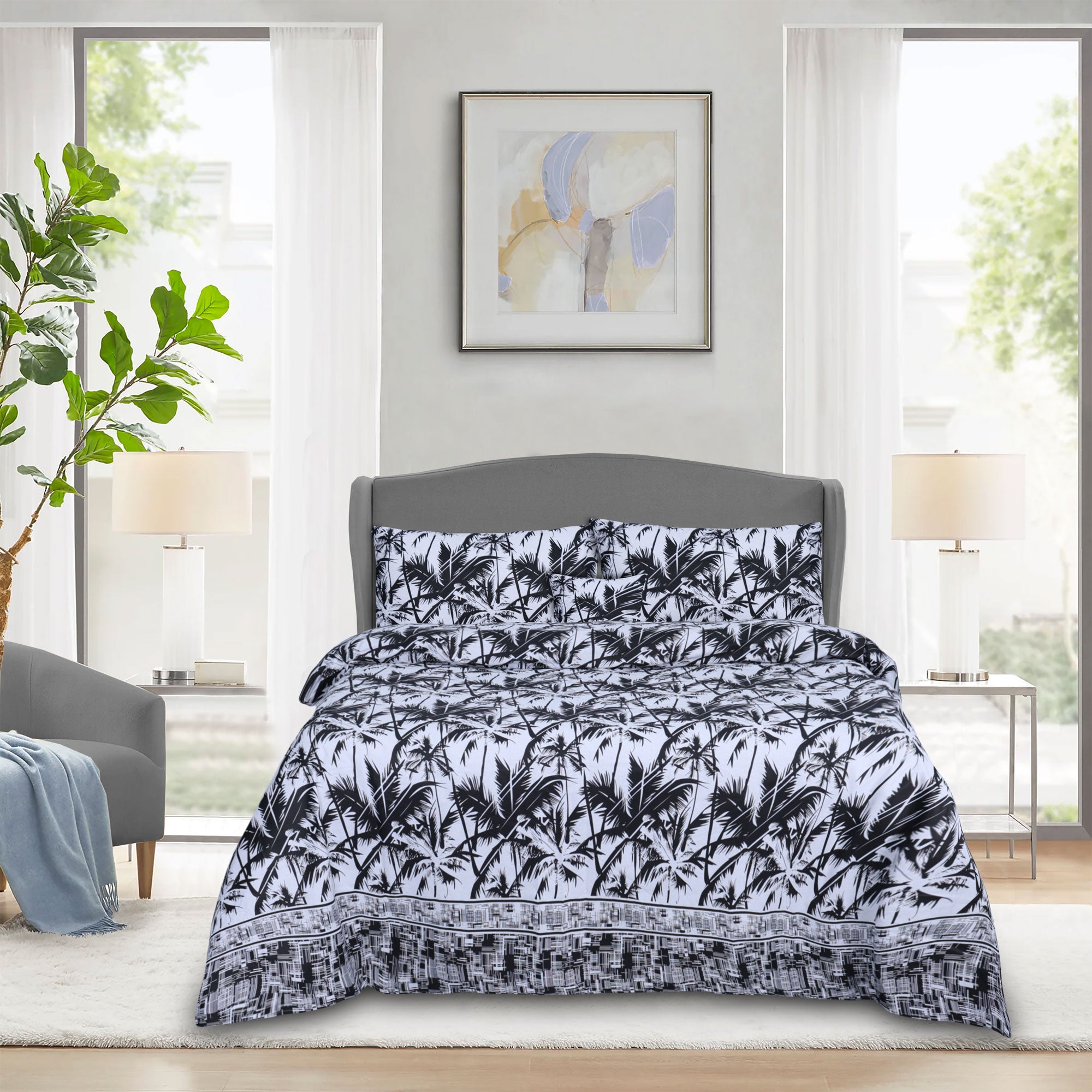 Night tulip 100% Cotton Printed Duvet Cover Set