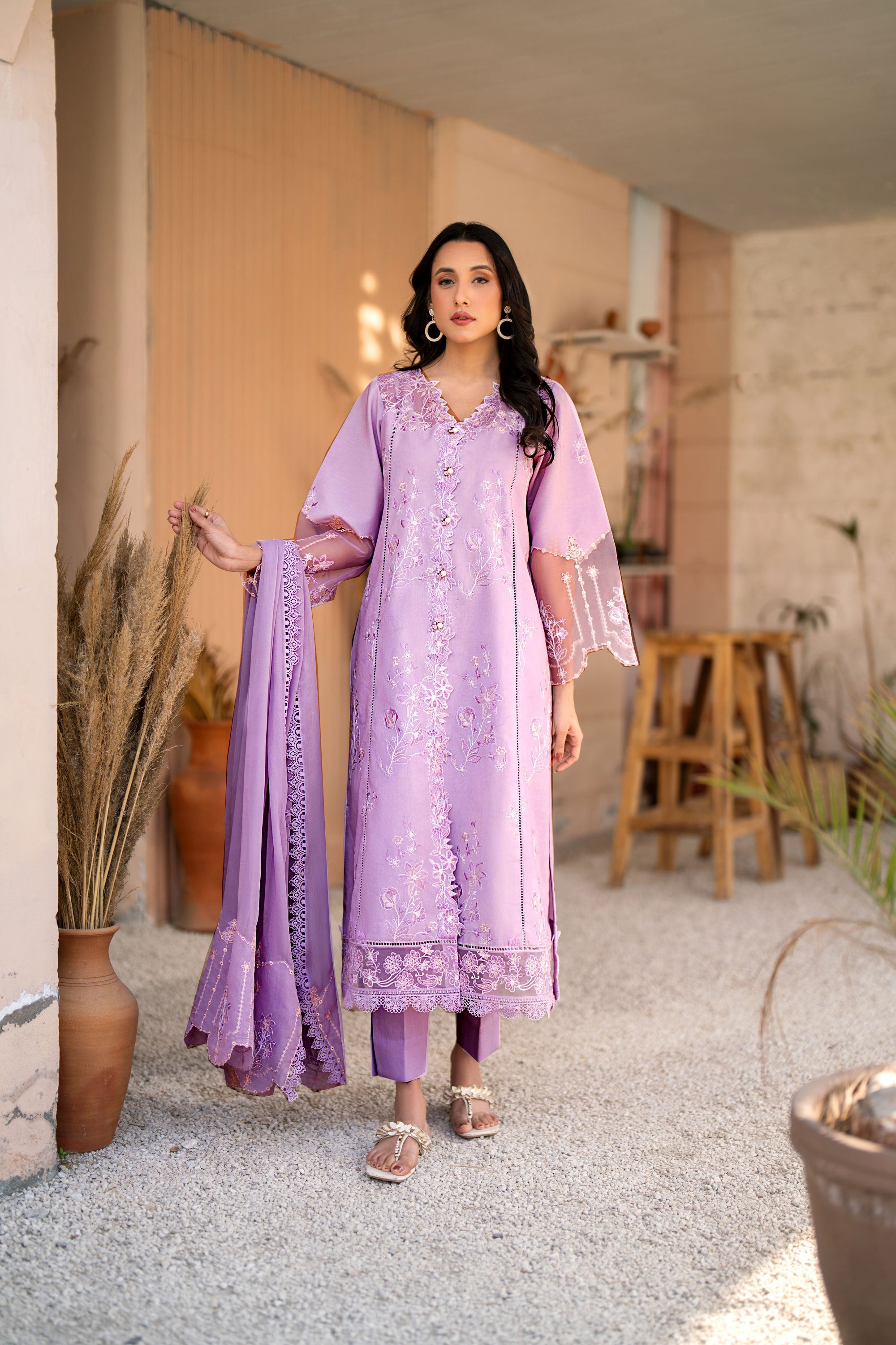 Lavender Essence 3 Piece Embroidered Lawn Unstitched Suit