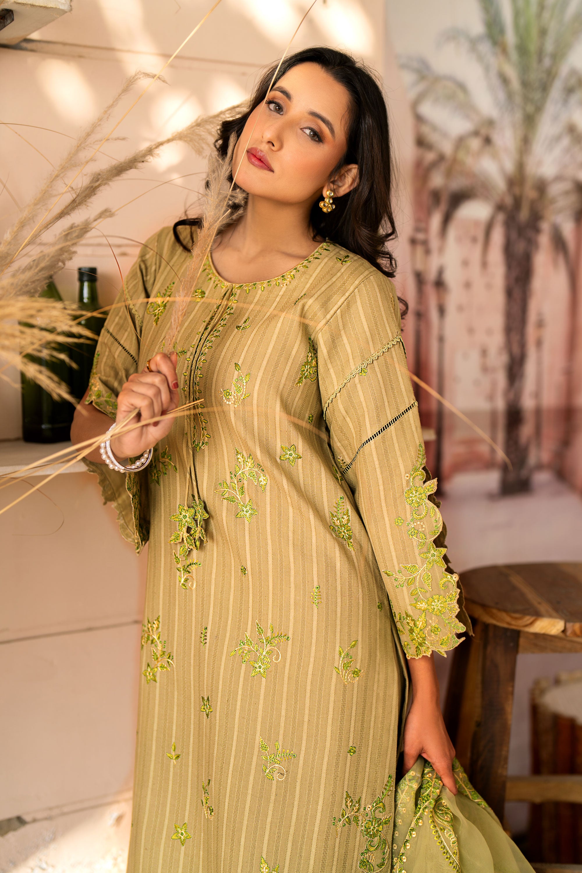 Daisy Green 3 Piece Embroidered Lawn Unstitched Suit