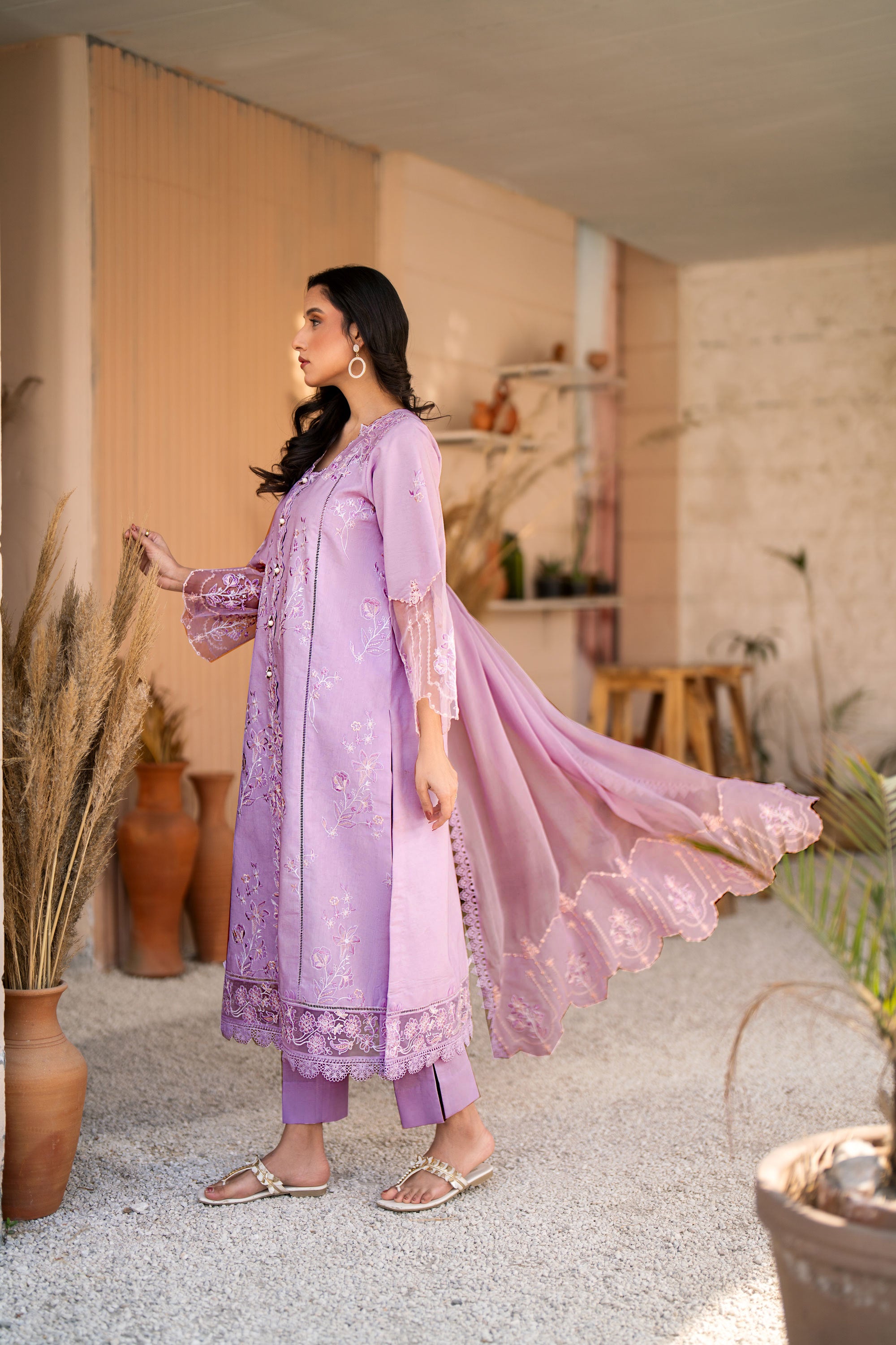 Lavender Essence 3 Piece Embroidered Lawn Unstitched Suit