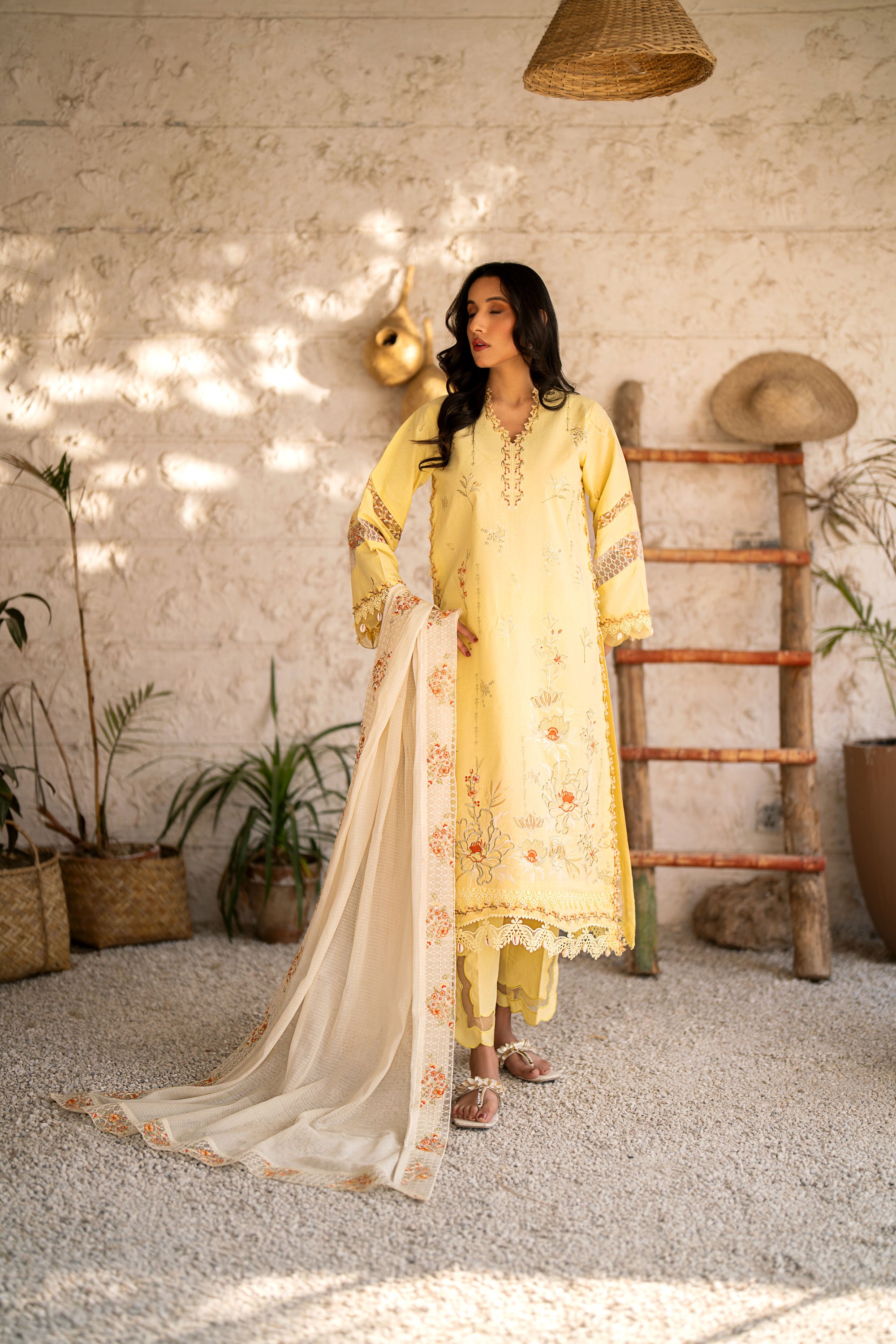 Lemon Delight 3 Piece Embroidered Lawn Unstitched Suit