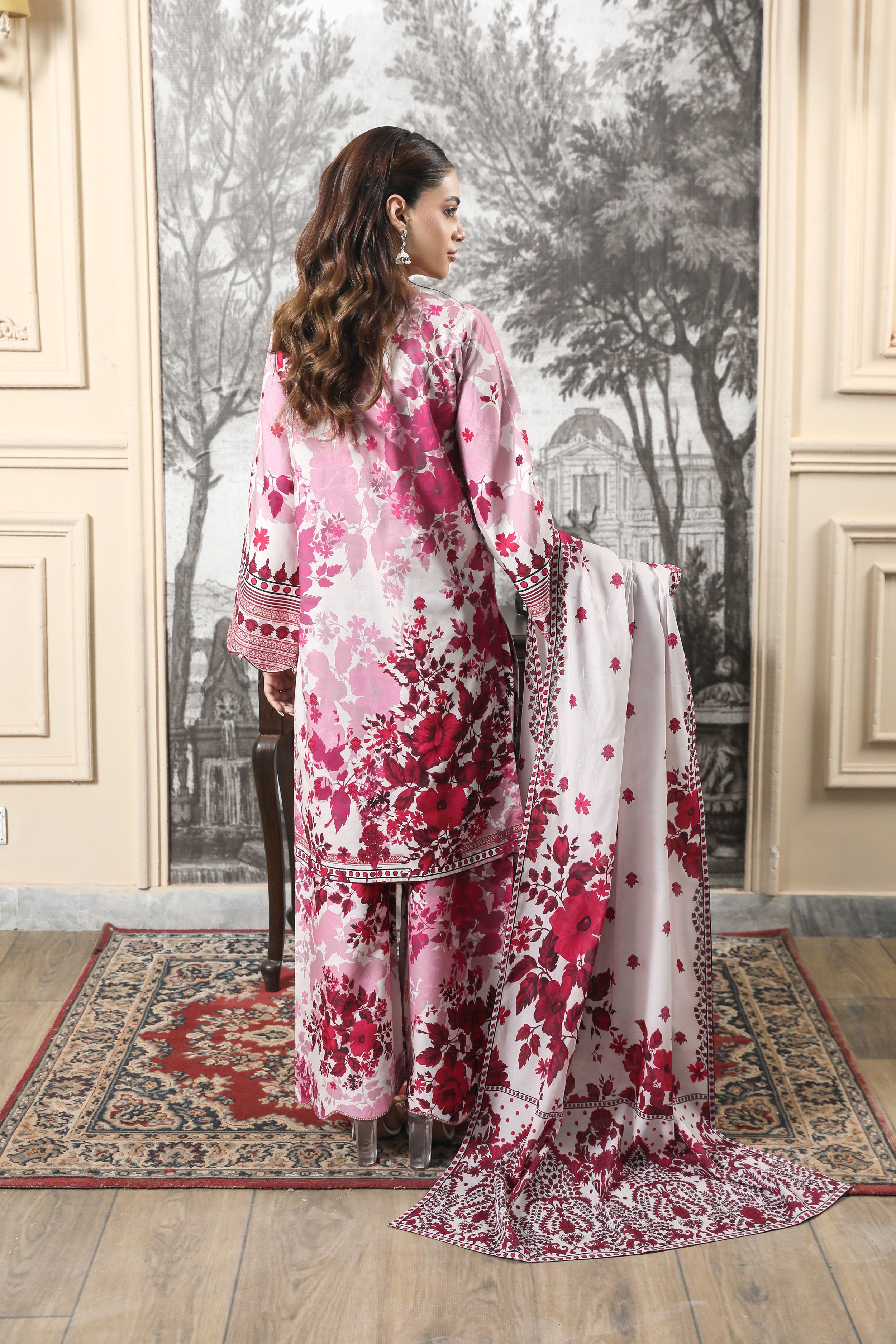 3 Pcs Digital Printed Suit (CL-2A25)