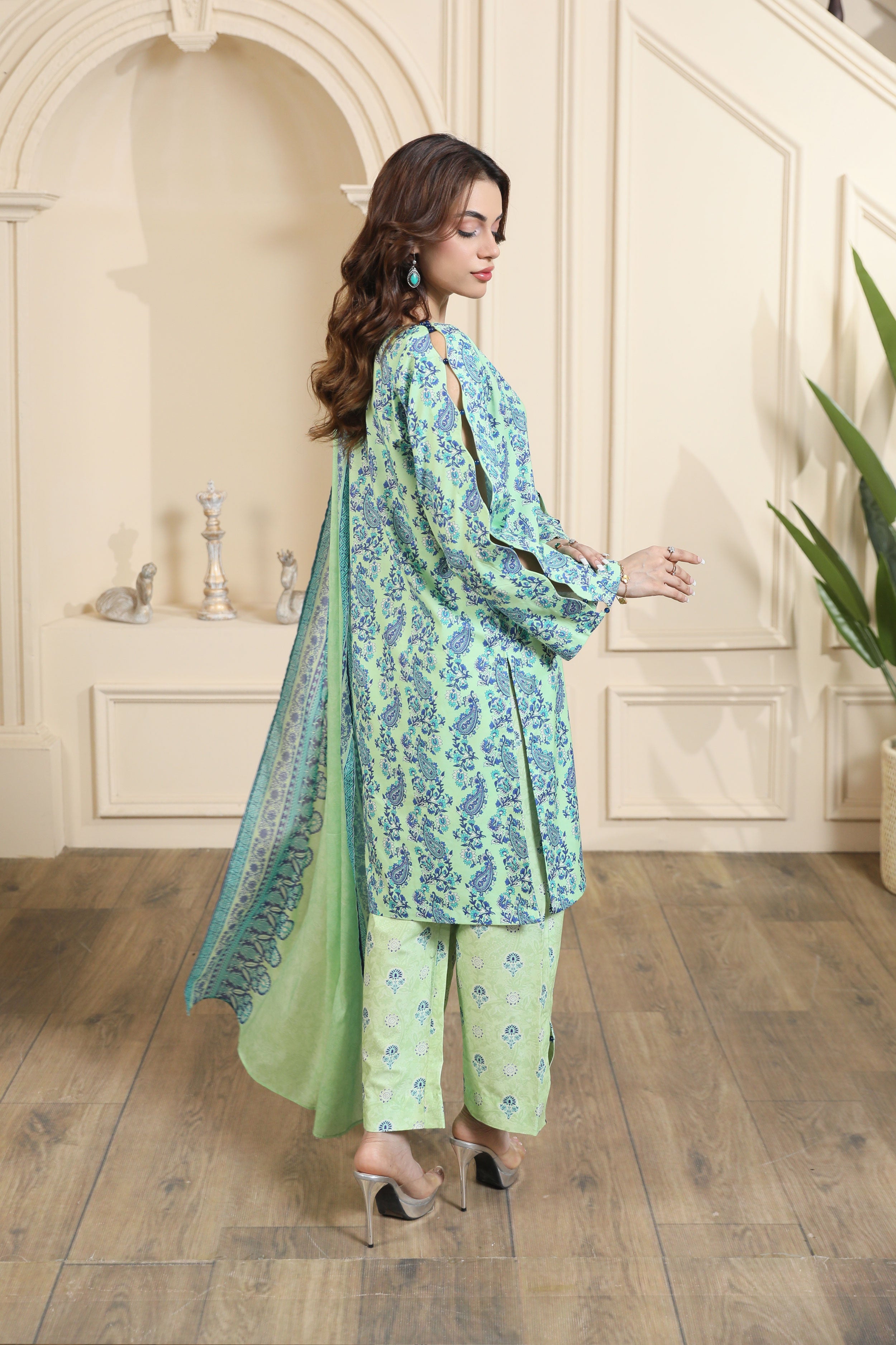 3 Pcs Digital Printed Suit (CL-4A25)