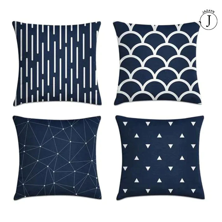 NAVY BLUE CUSHIONS COVERS (PACK OF 4)