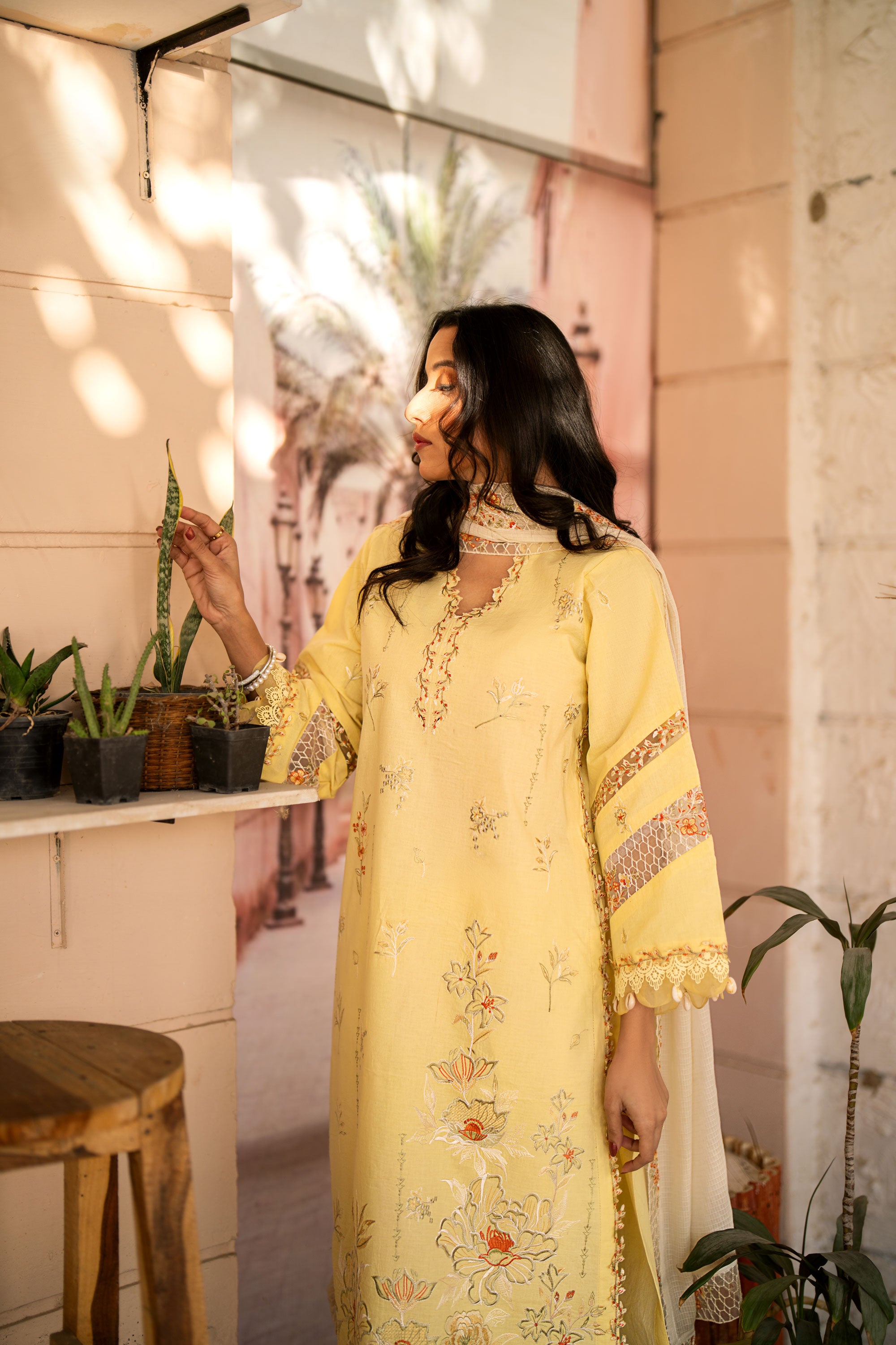 Lemon Delight 3 Piece Embroidered Lawn Unstitched Suit