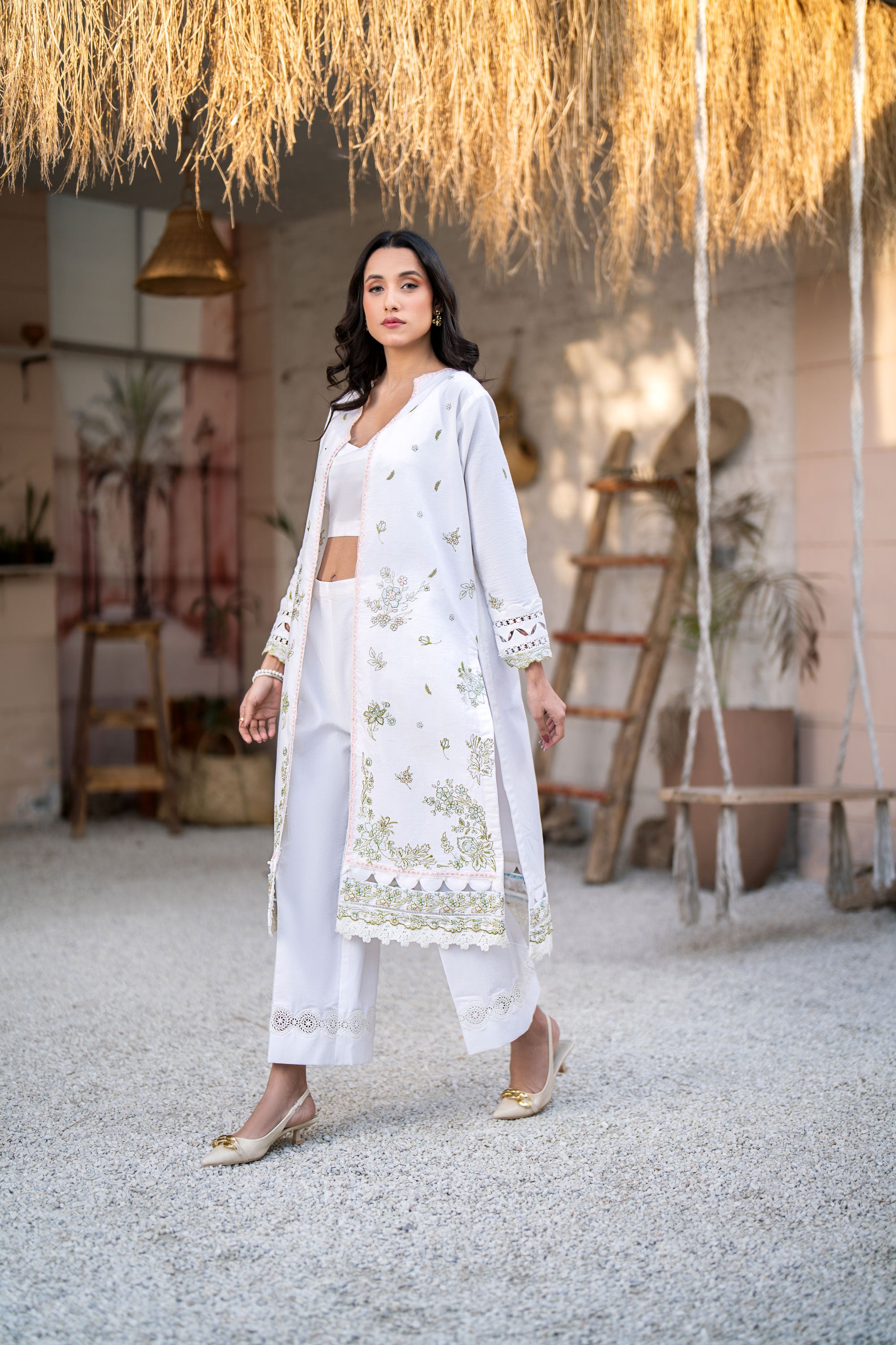 White Lilly 3 Piece Embroidered Lawn Stitched Suit.Order now