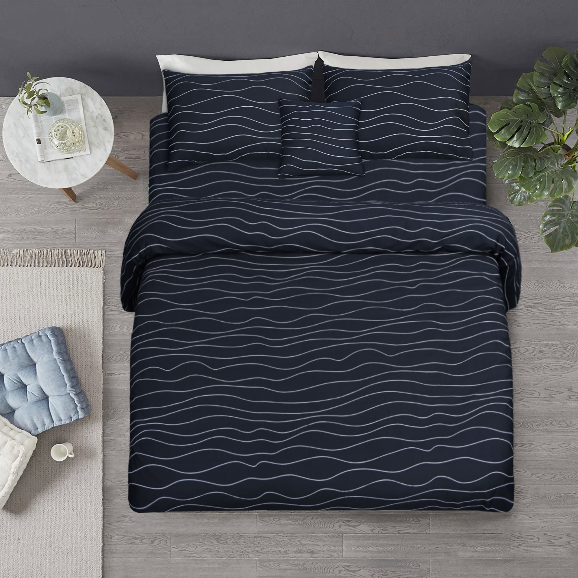 Luxury stripes  Cotton Santee Printed Duvet Cover Set