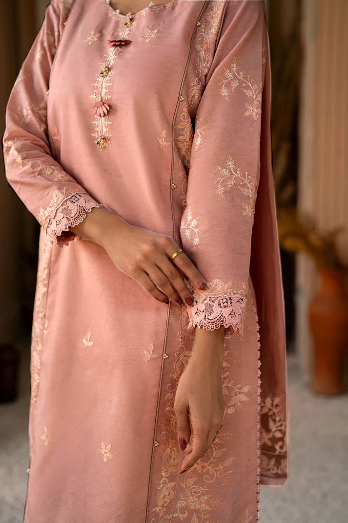 Pink Divine 3 Piece Embroidered Lawn Stitched Suit.Order now