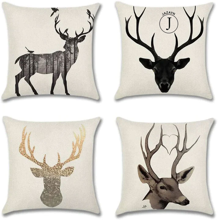 Deer Silhouette Cushion Covers (Pack of 4)