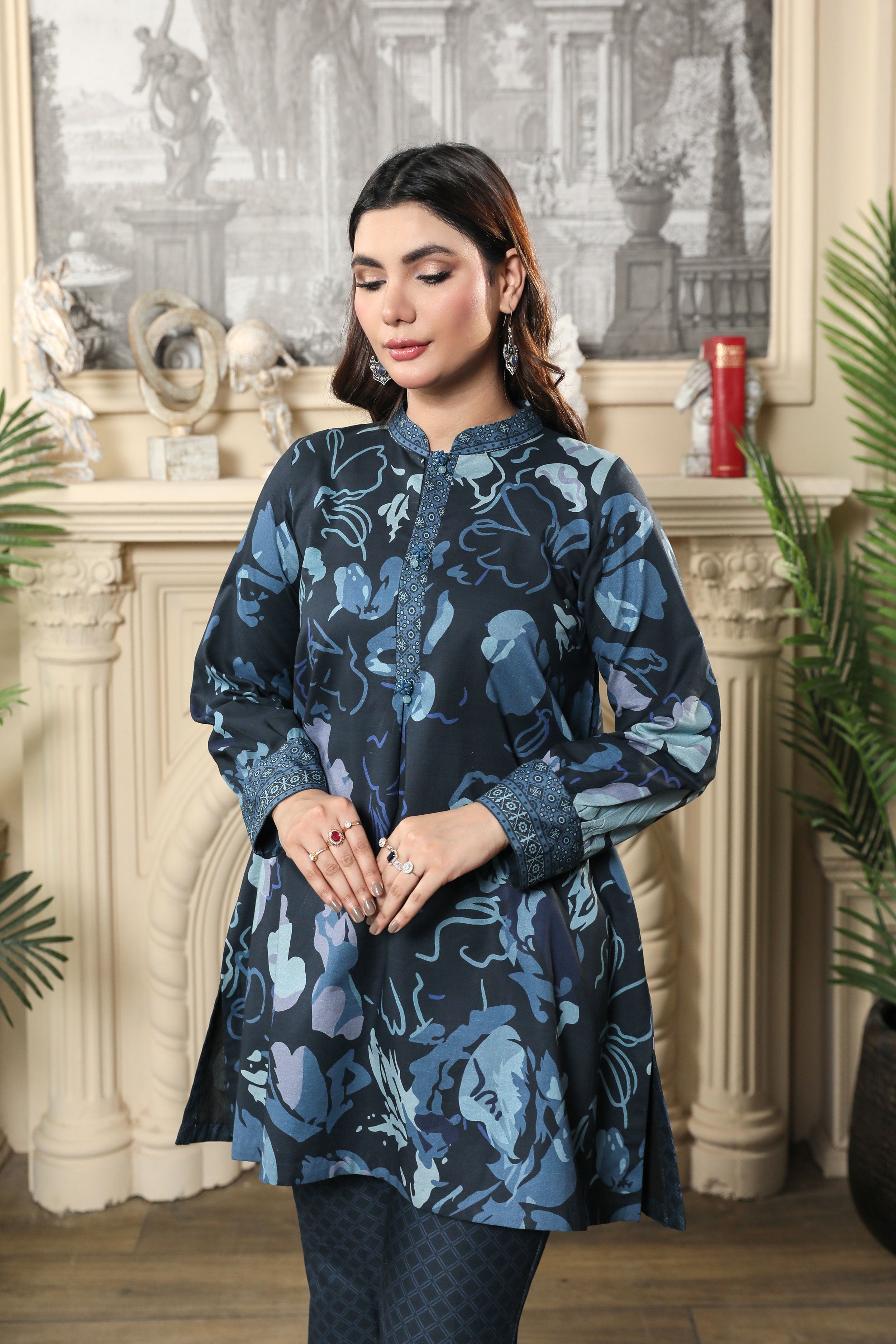 3 Pcs Digital Printed Suit (CL-5A25)