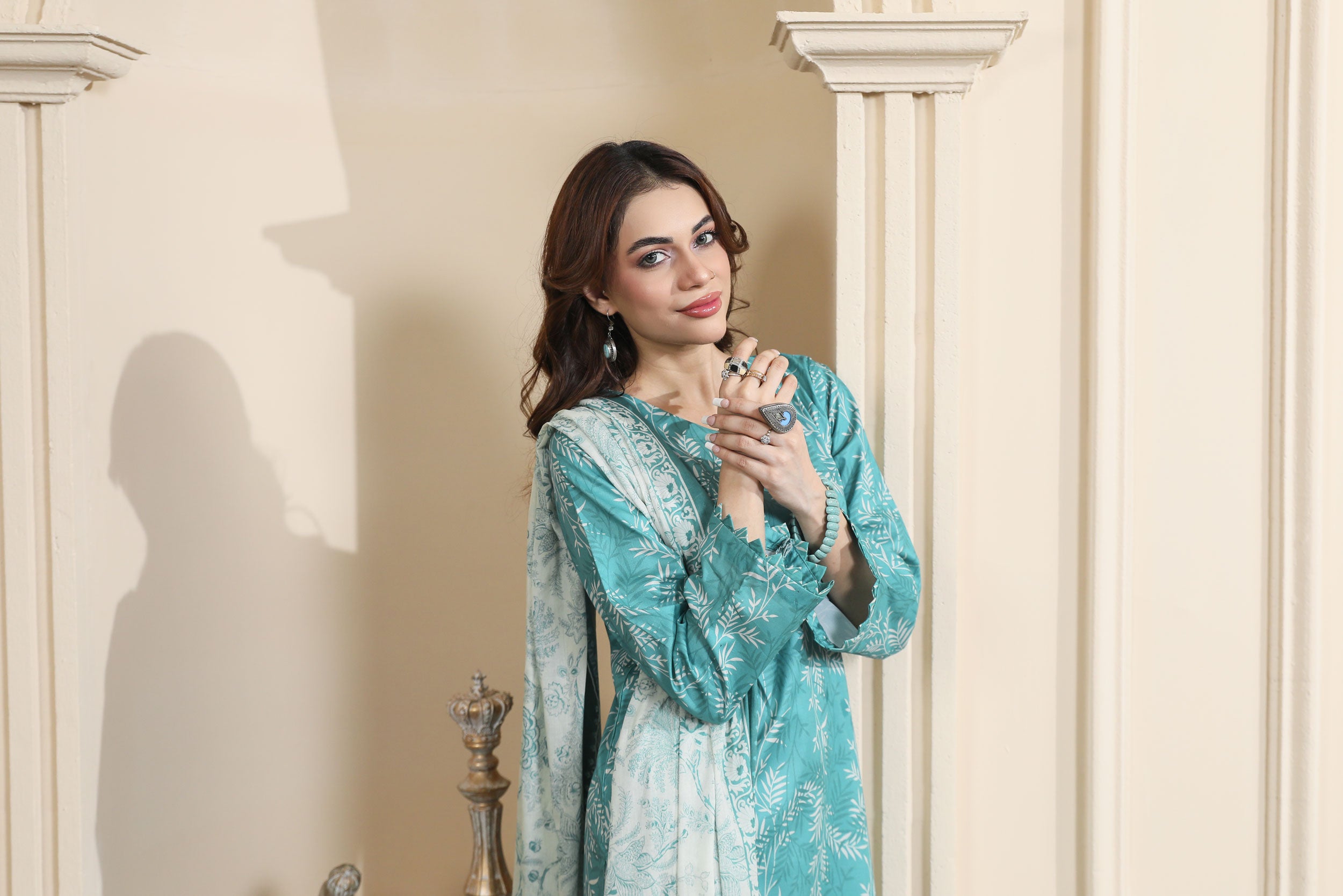 3 Pcs Digital Printed Suit (CL-8A25)