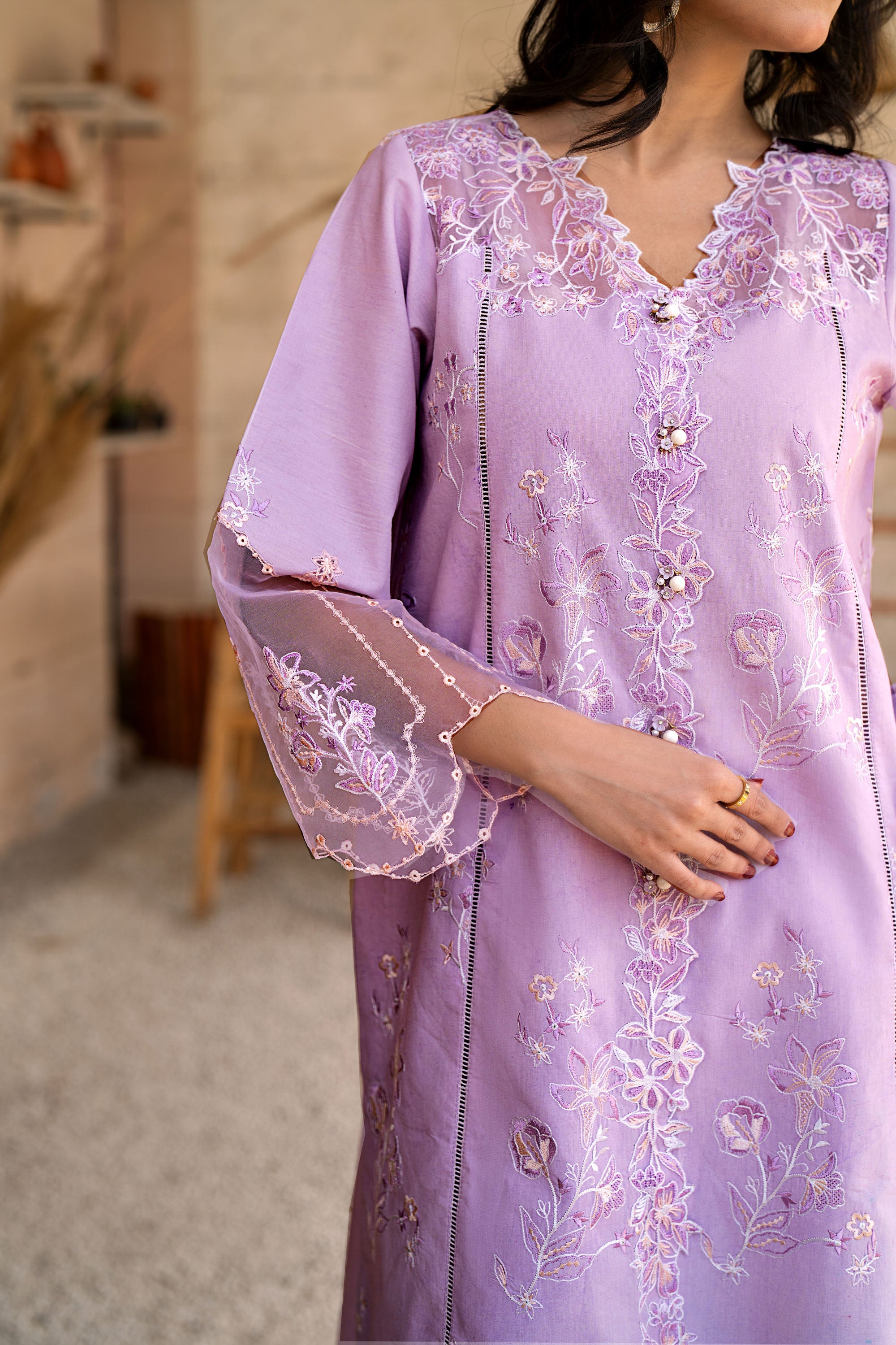 Lavender Essence 3 Piece Embroidered Lawn Unstitched Suit