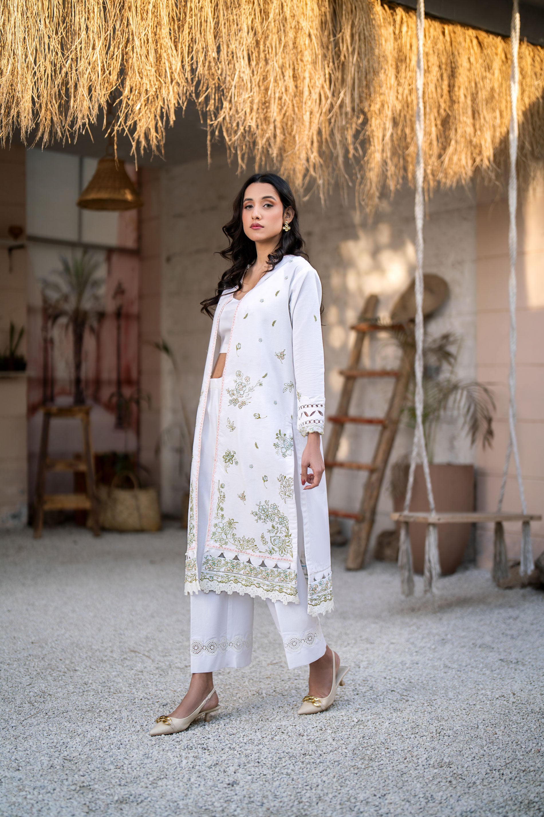 White Lilly 3 Piece Embroidered Lawn Stitched Suit.Order now