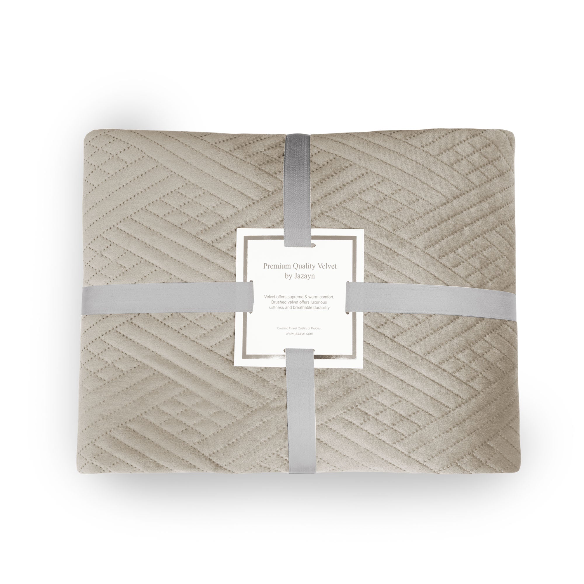 Luxury Taupe Grey Velvet Bedspread