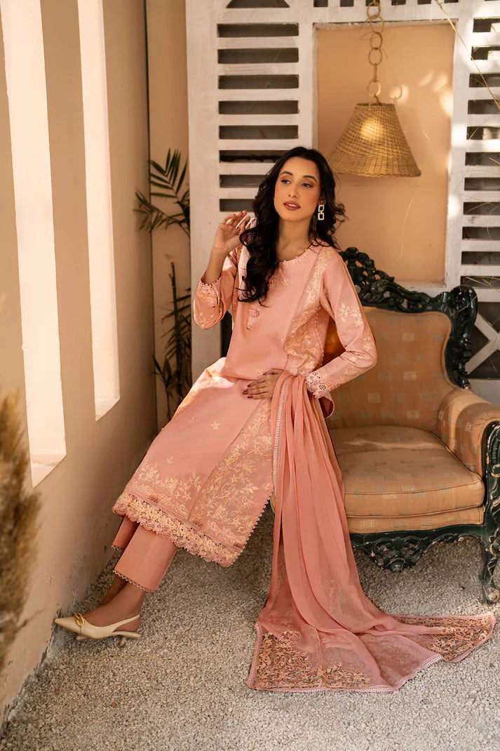 Pink Divine 3 Piece Embroidered Lawn Unstitched Suit