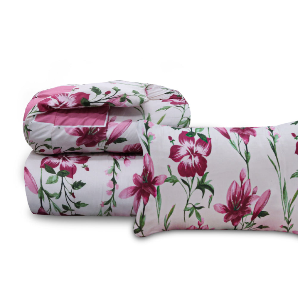 Rose Floral 3 Piece Comforter Set