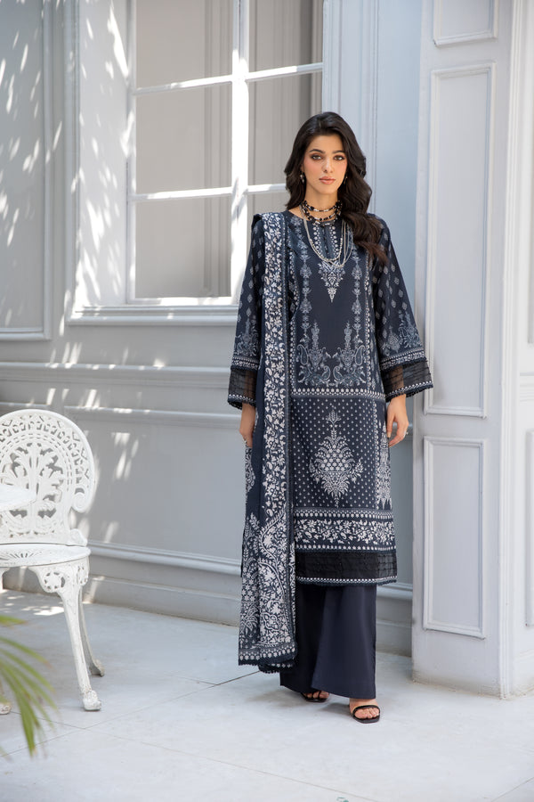 Moon light 3 Piece Lawn Printed  Suit