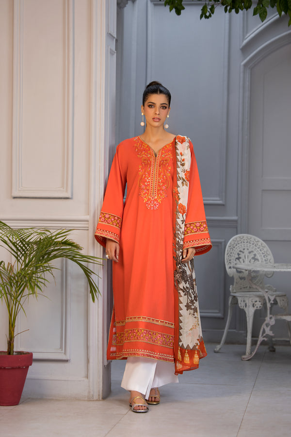 Oran 3 Piece Embroidered Lawn Suit