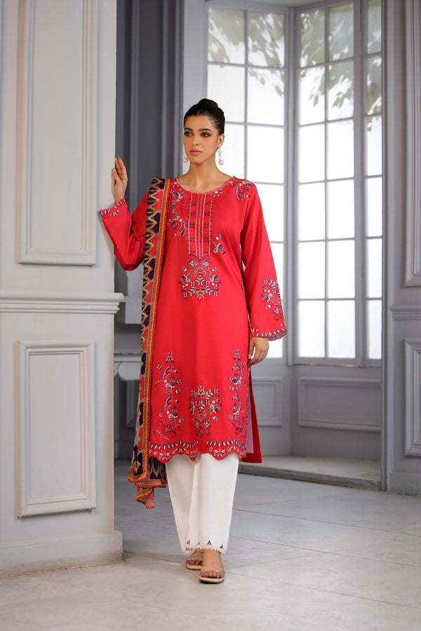 Posh 3 Piece Embroidered Lawn Suit
