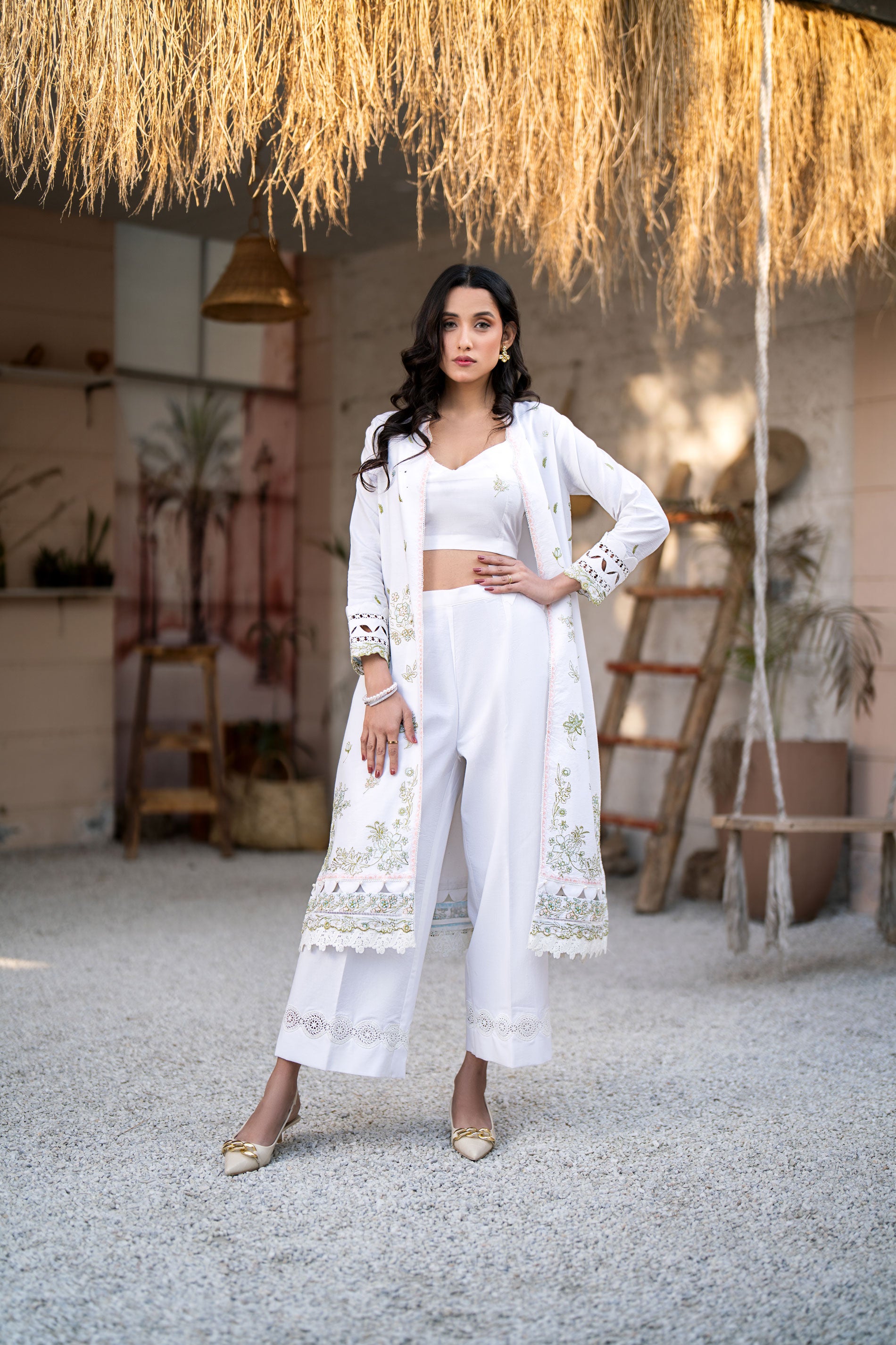 White Lilly 3 Piece Embroidered Lawn Stitched Suit