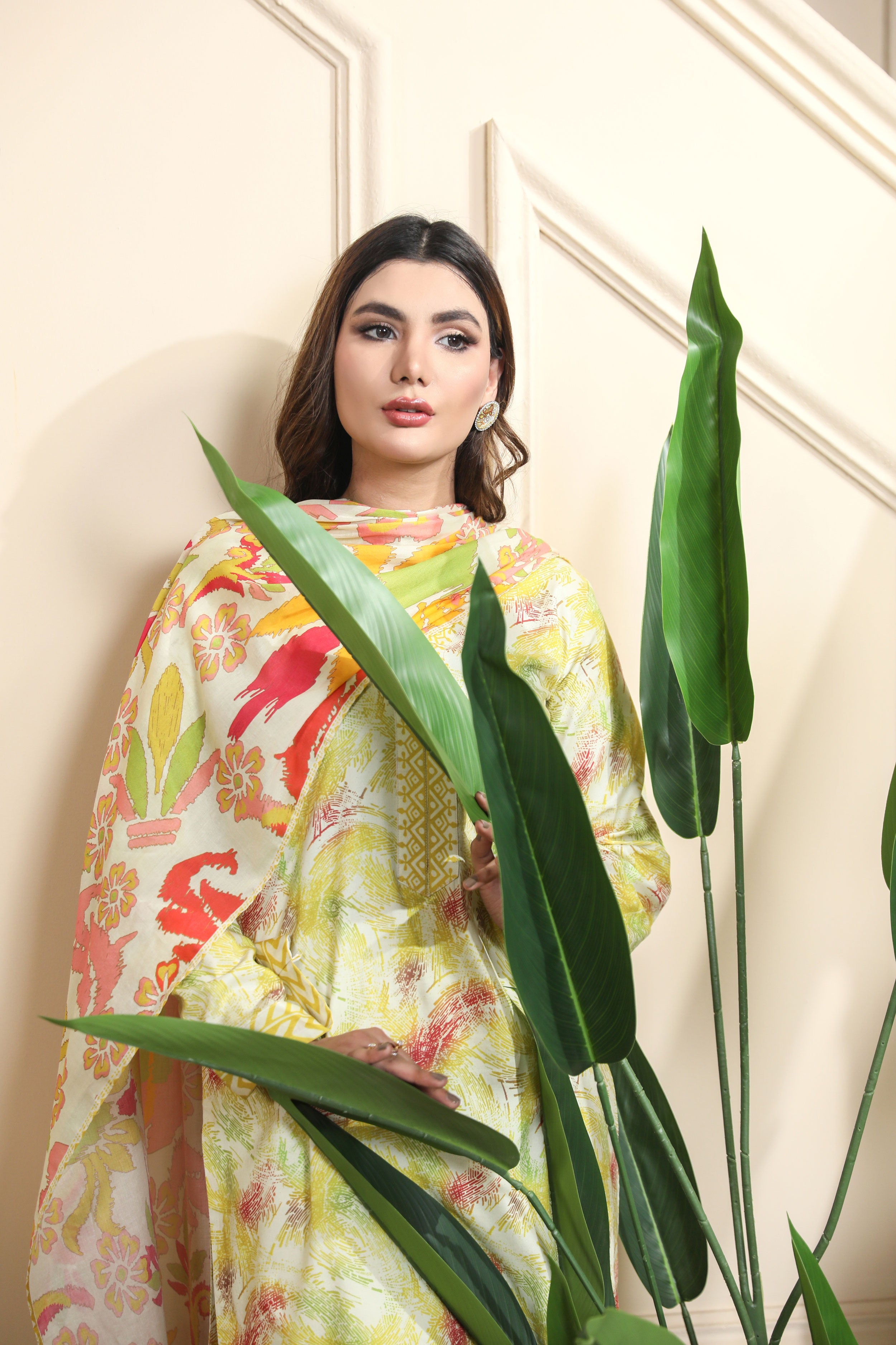 3 Pcs Digital Printed Suit (CL-7A25)