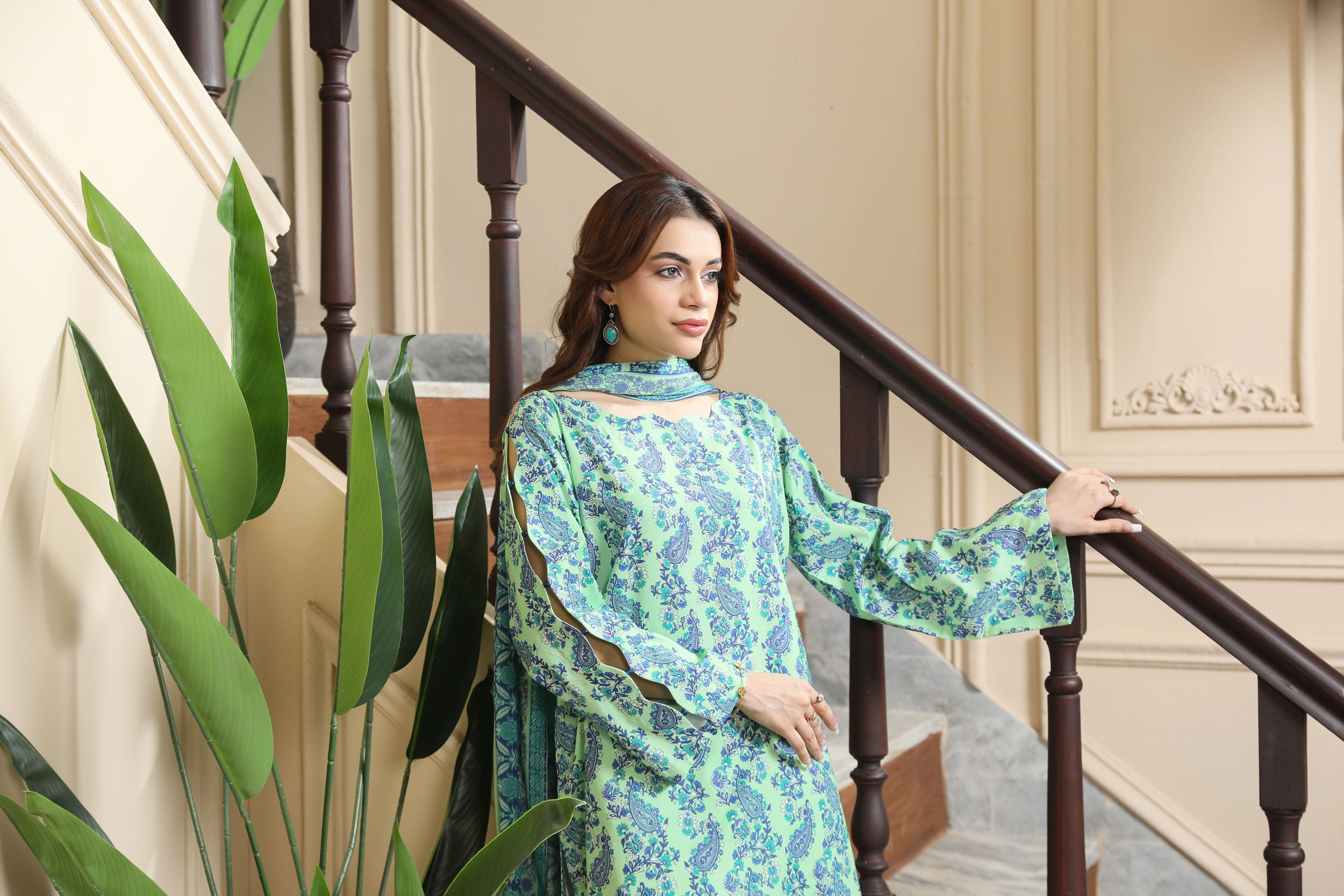 3 Pcs Digital Printed Suit (CL-4A25)