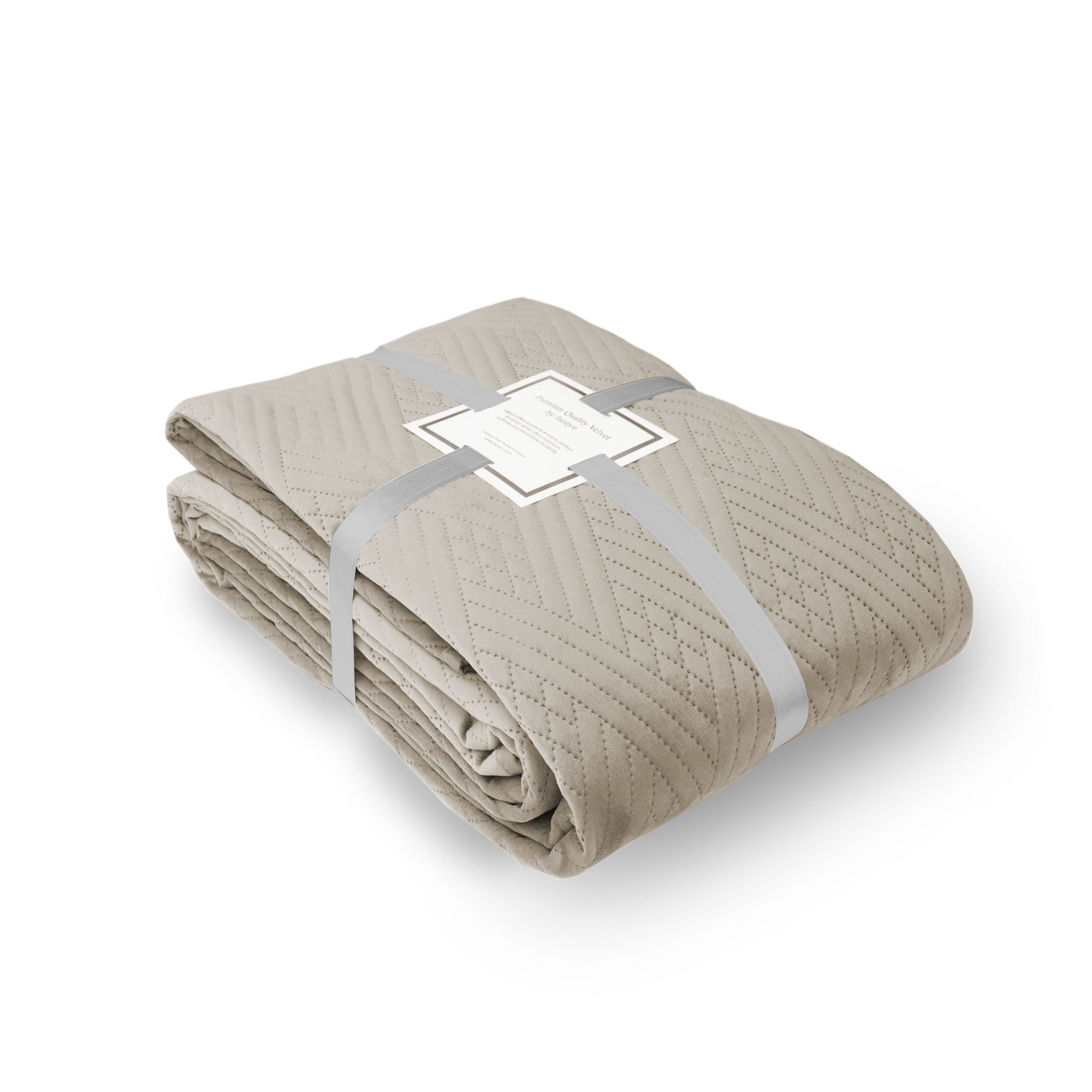 Luxury Taupe Grey Velvet Bedspread