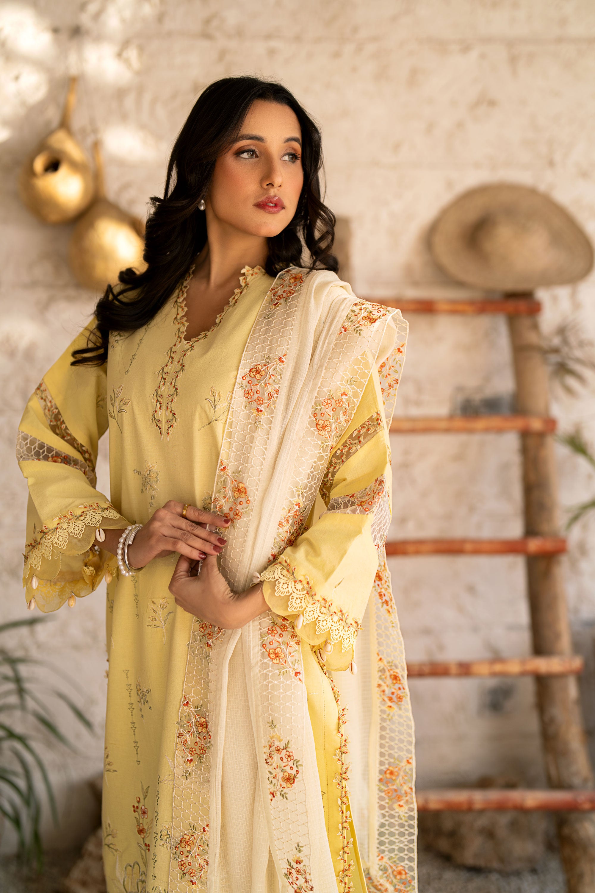 Lemon Delight 3 Piece Embroidered Lawn Unstitched Suit