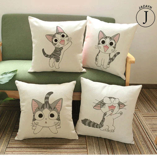 Cat Excitement Cushion Covers (Pack of 4)