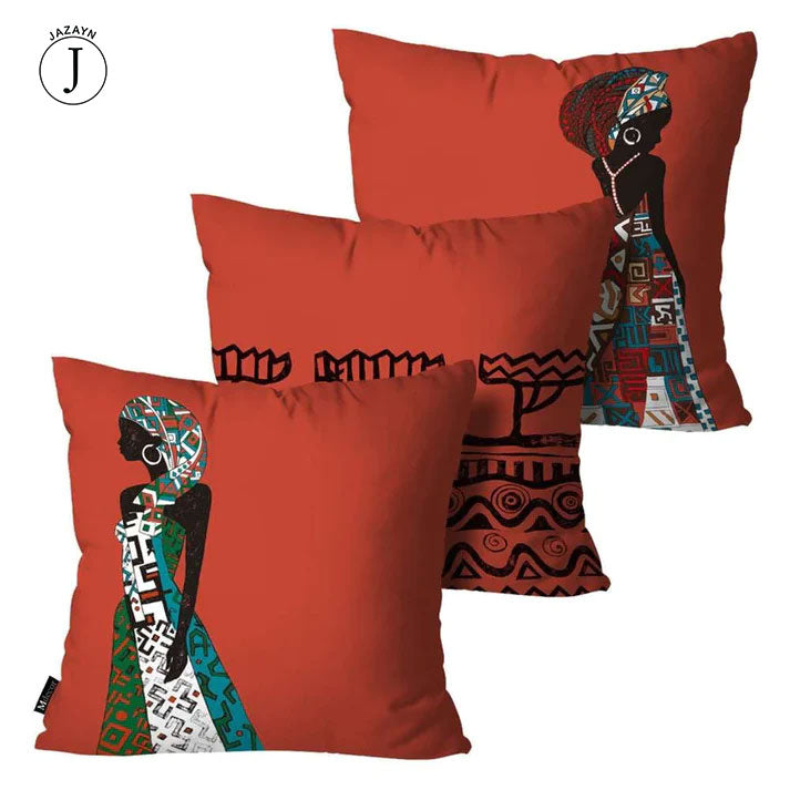 AFRICAN LADIES IN RED (PACK OF 3)