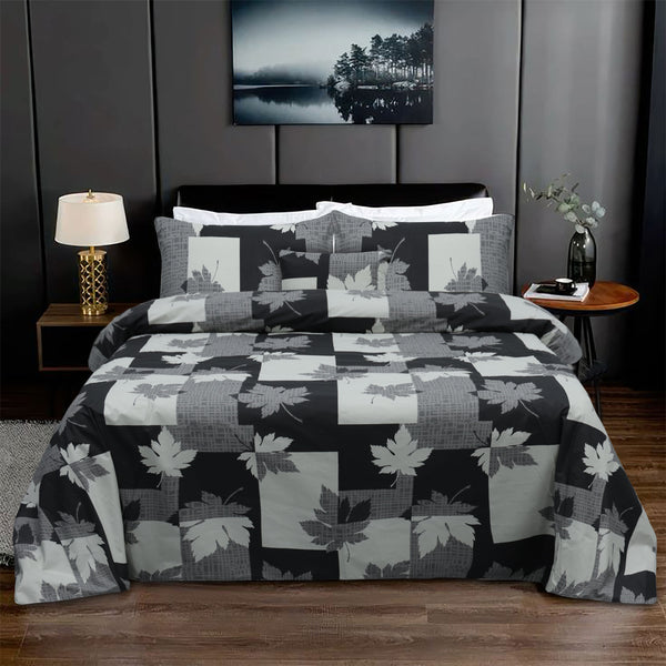 Block Rose Cotton Printed Flat Sheet Set