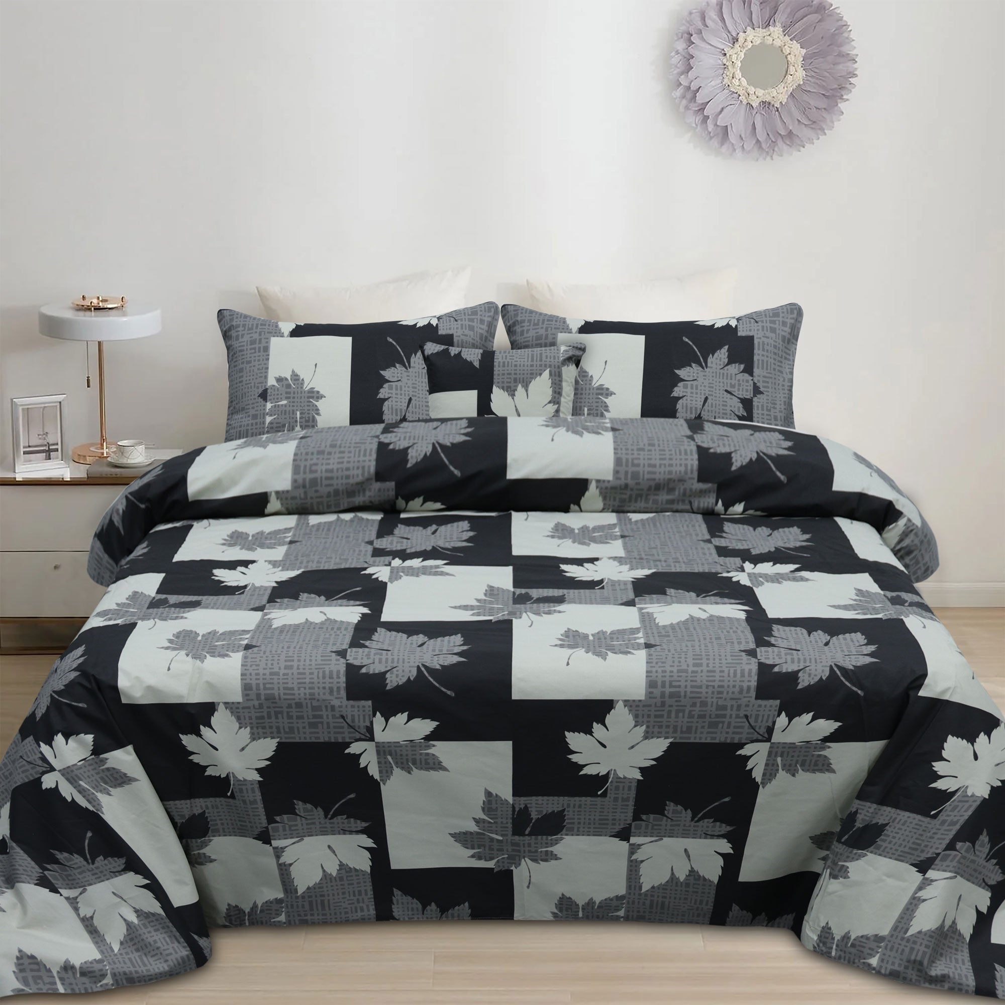 Block Rose Cotton Printed Duvet Cover Set