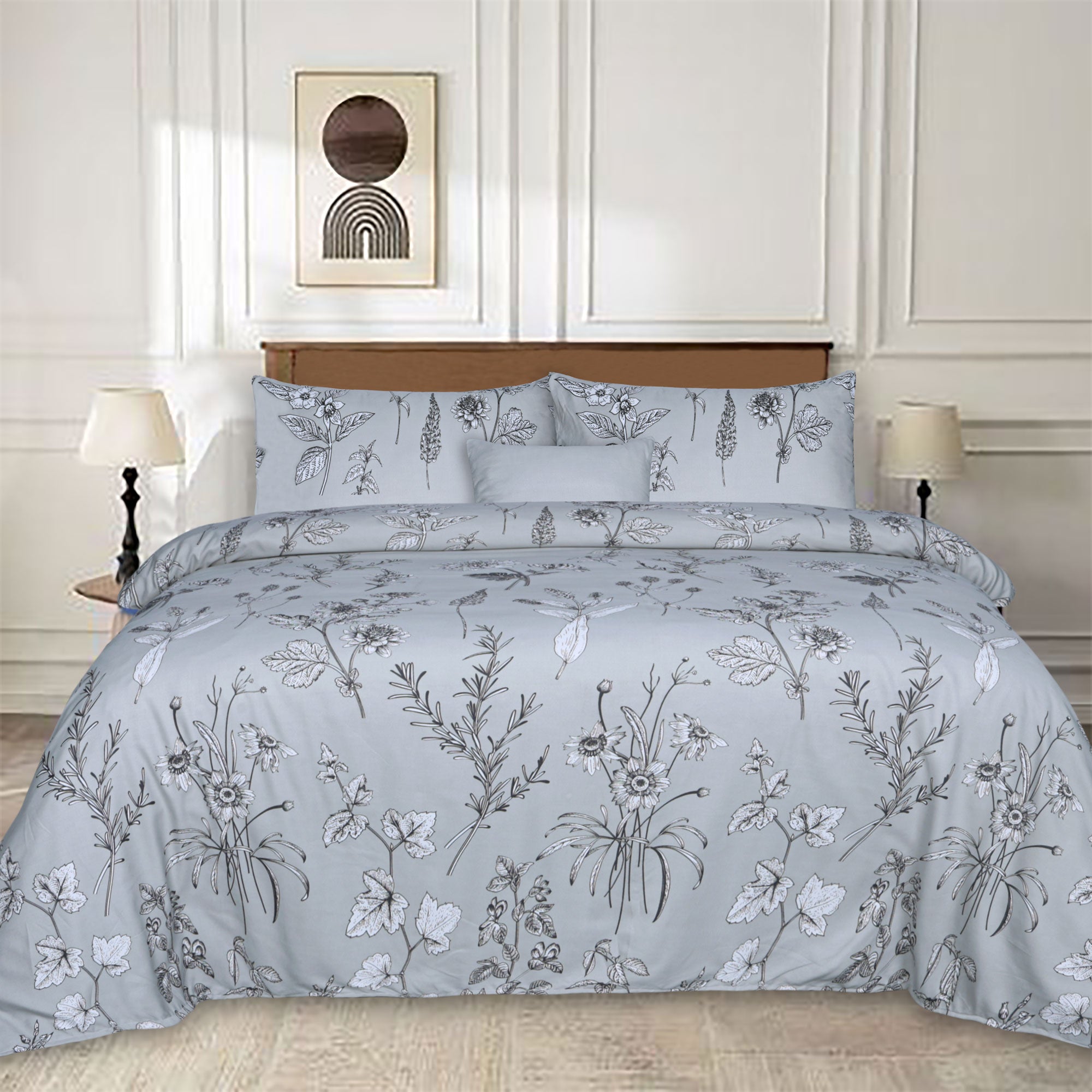 Fritz Happy Floral  Microfiber 5Pcs Complete Bedding Set