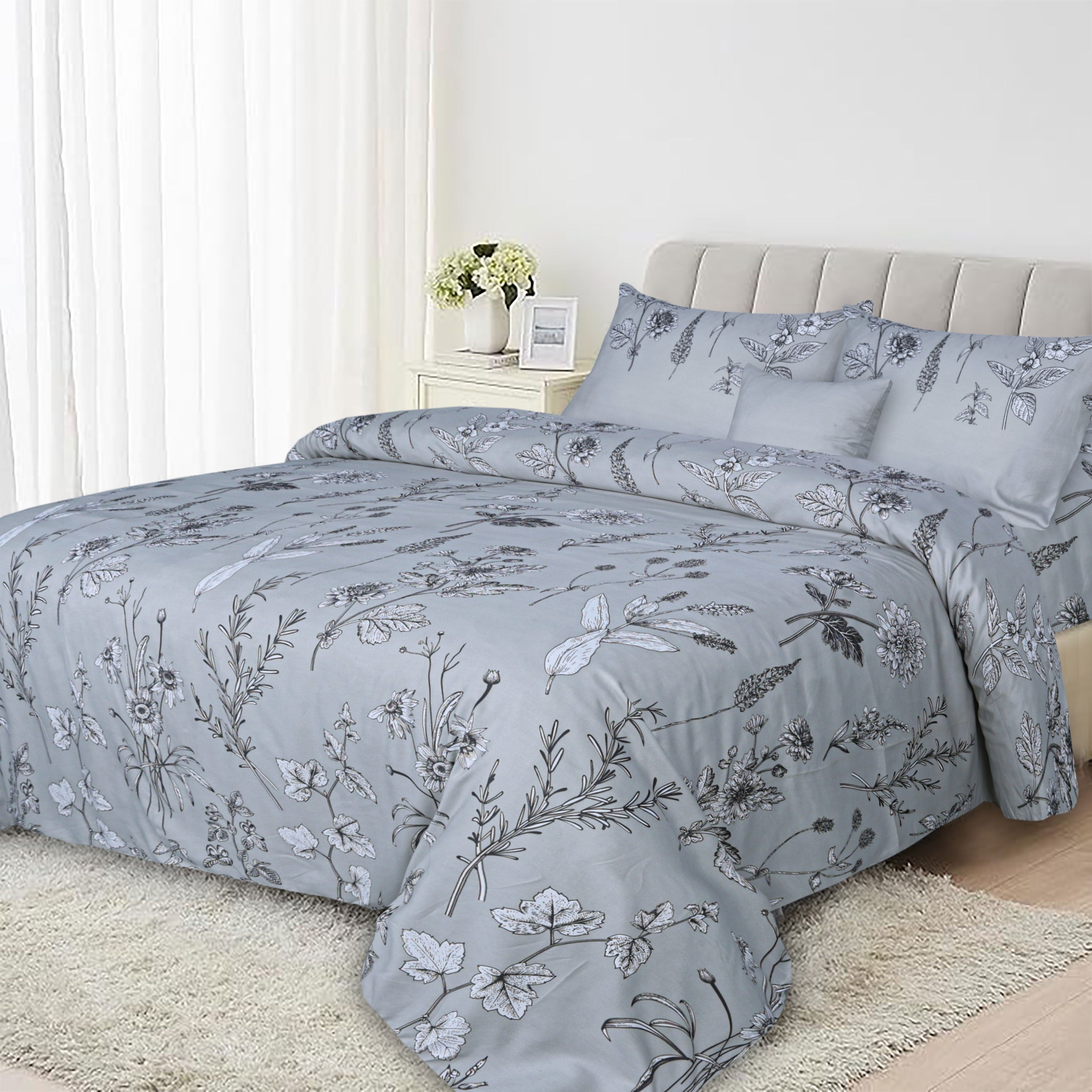 Fritz Happy Floral Microfiber Printed Duvet Cover set