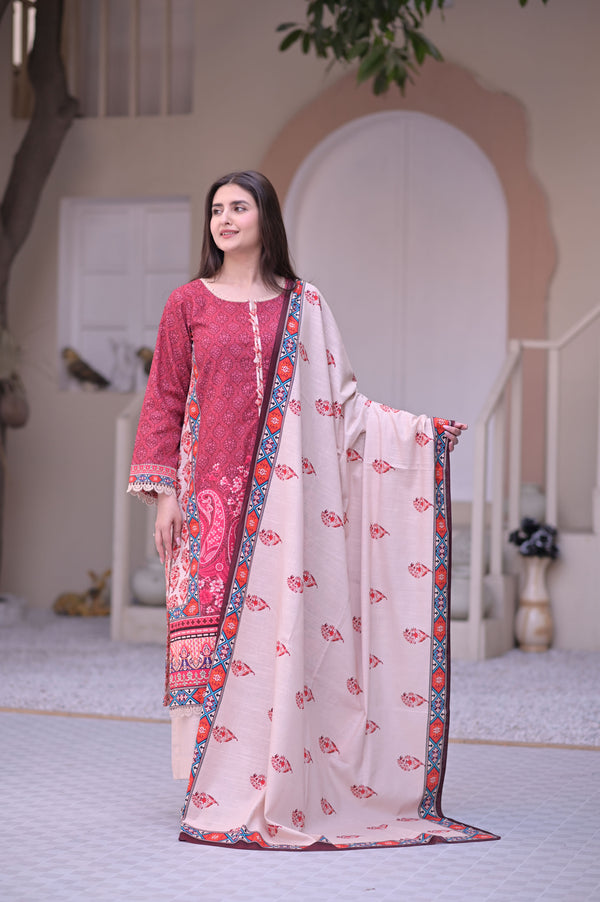Vouge 3 Pcs Khaddar Digital Printed Suit