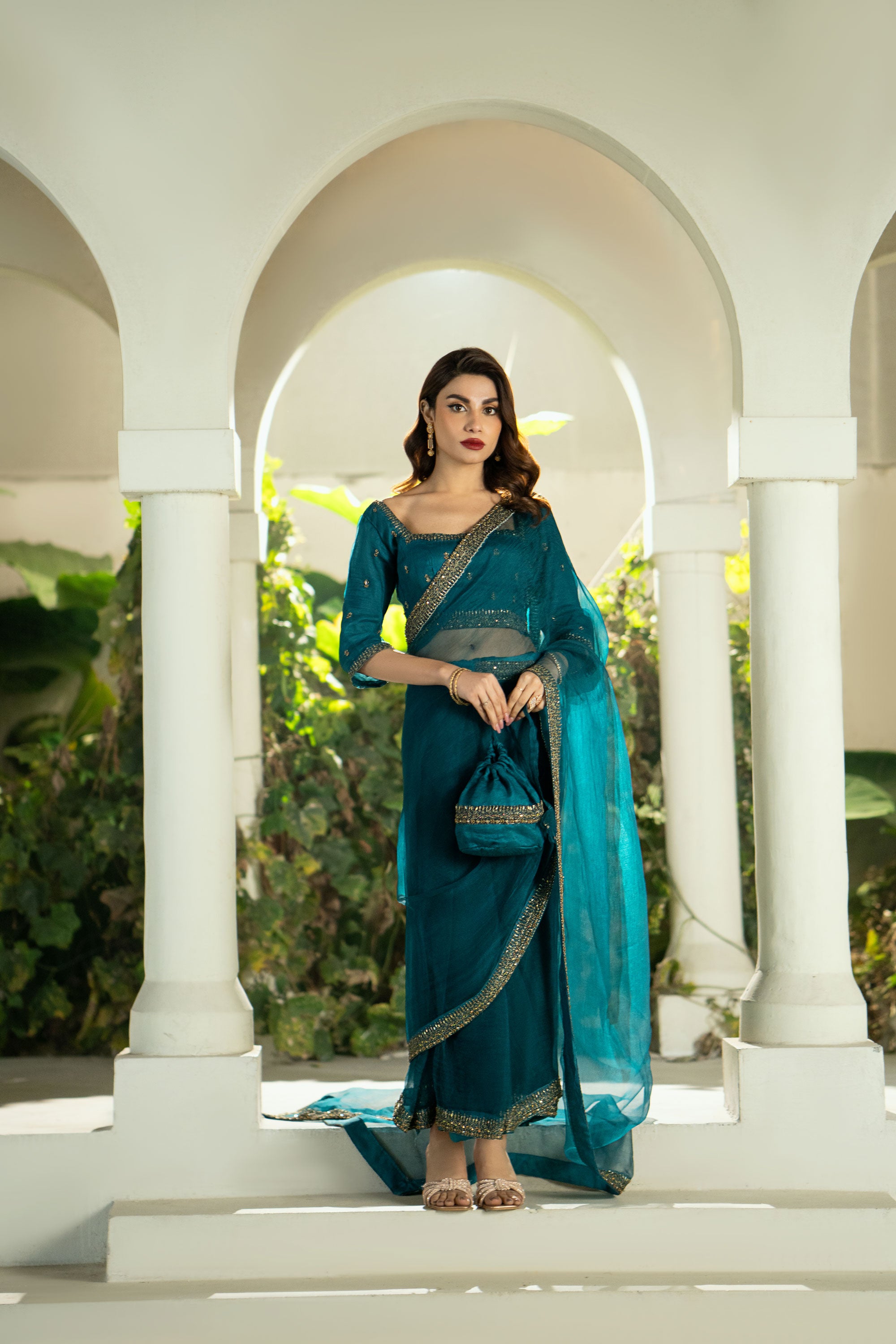 Teal Saree