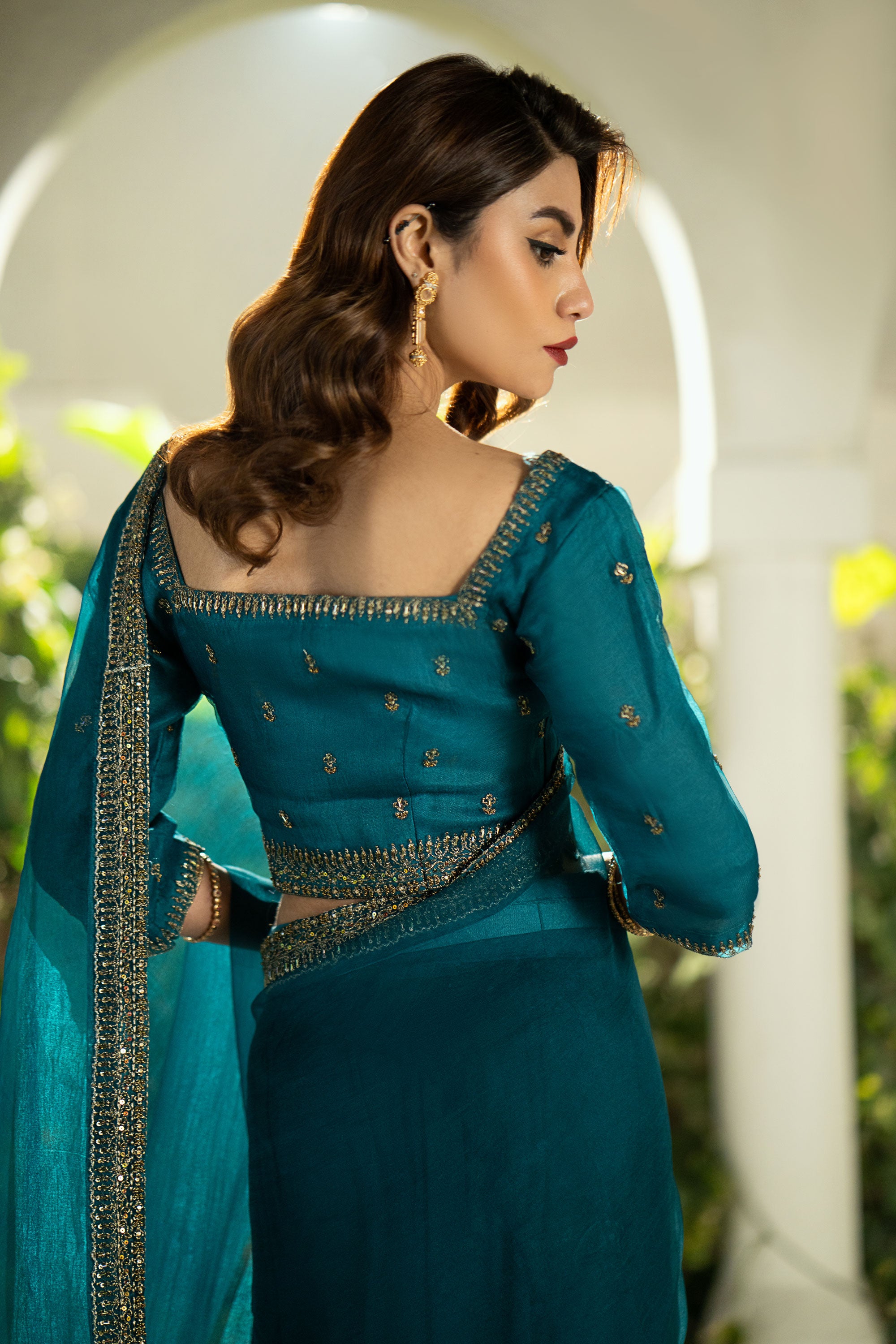 Teal Saree