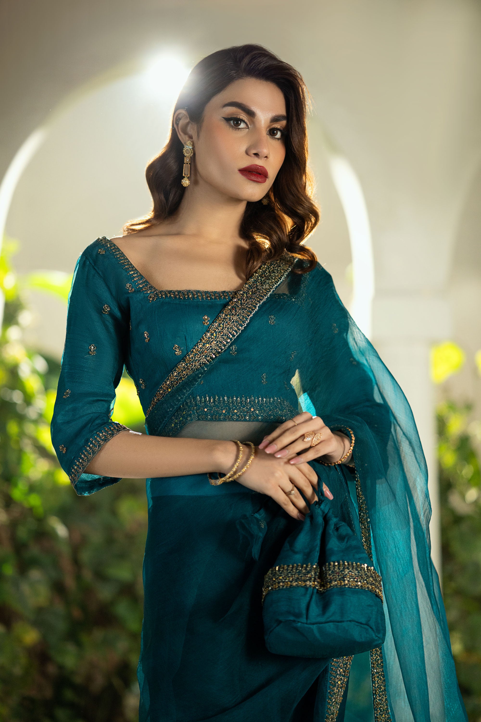 Teal Saree