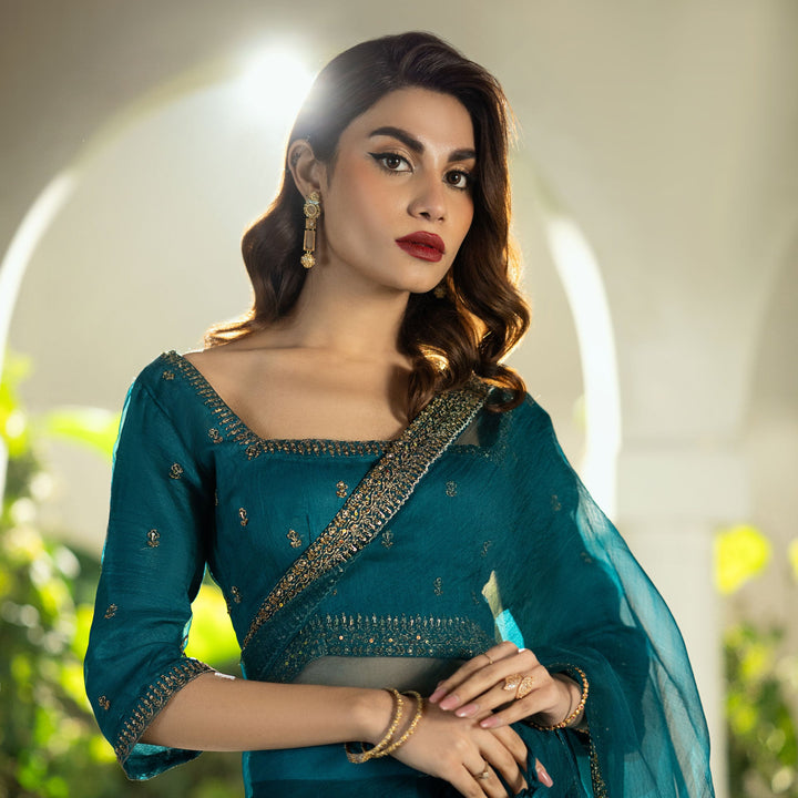 Teal Saree