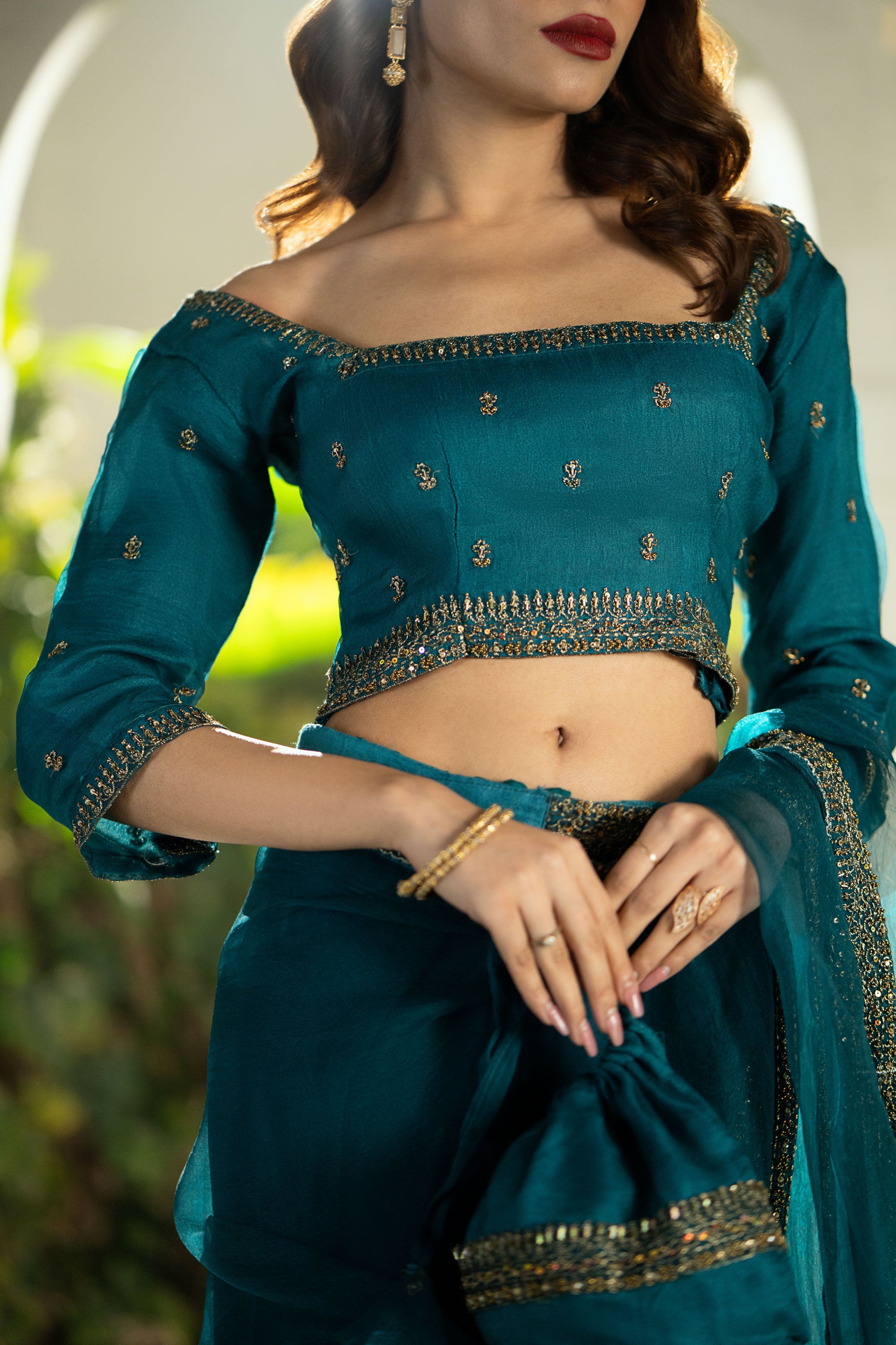 Teal Saree