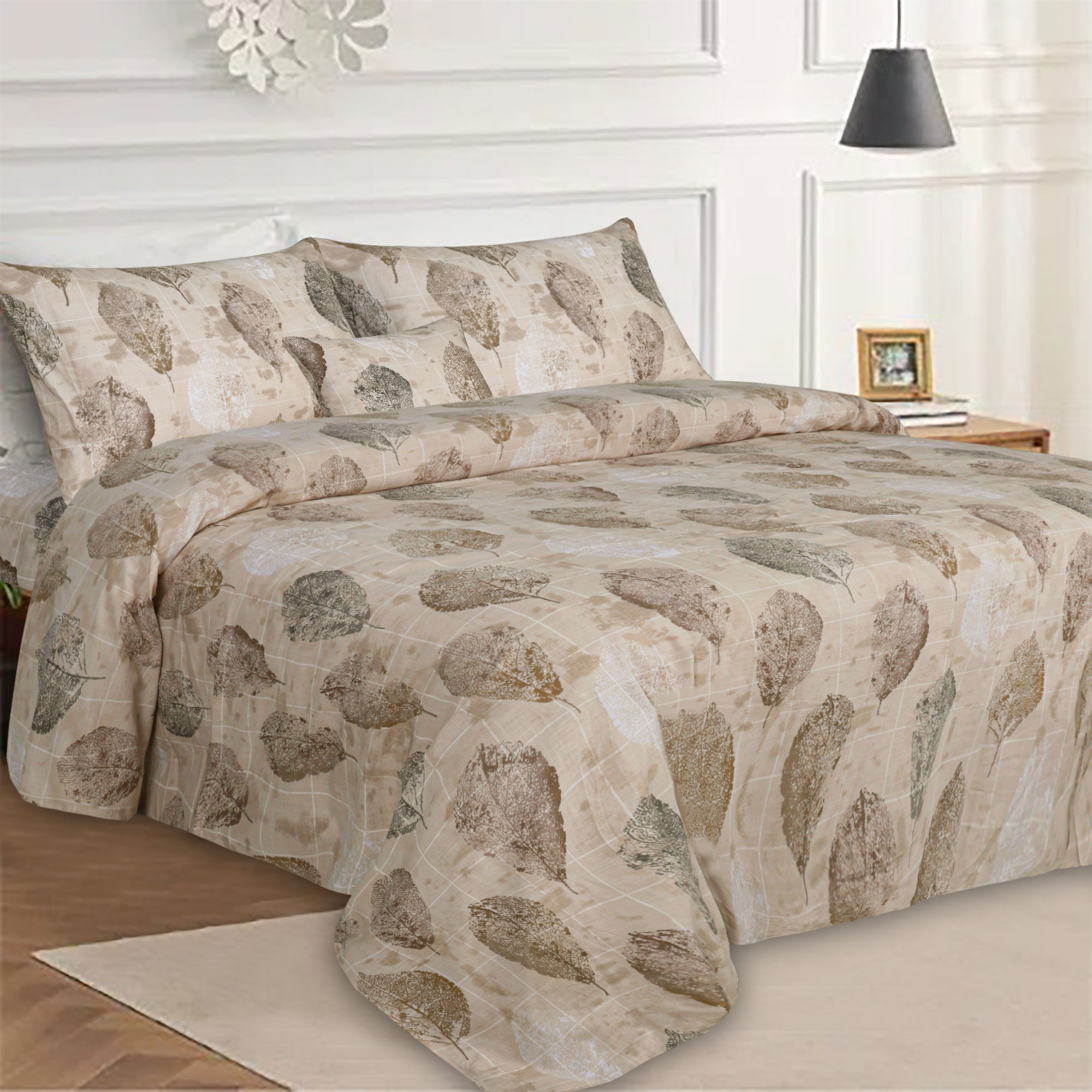 Maple Leaf Cotton Printed Duvet Cover Set