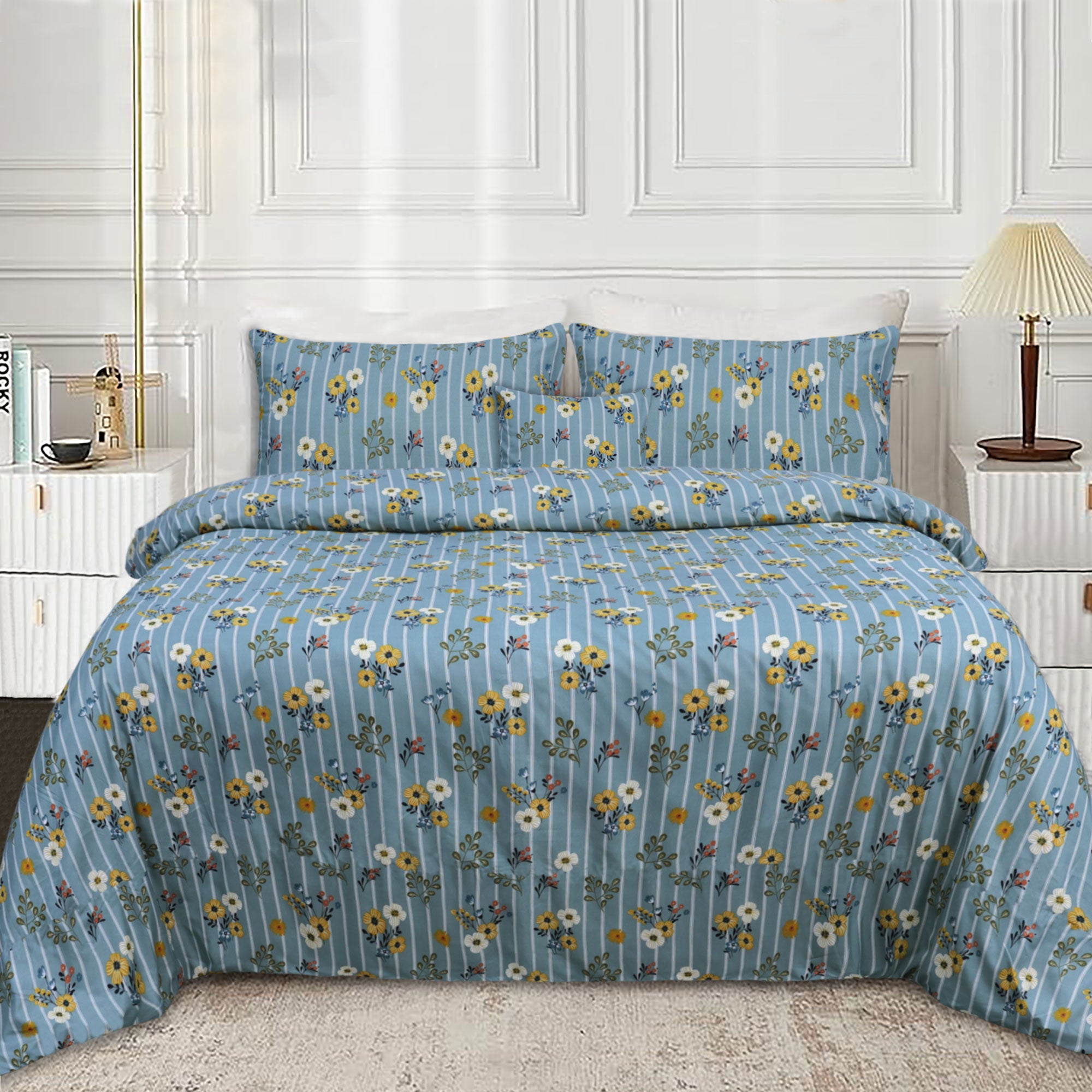 Multi Floral Microfiber Printed Duvet Cover set