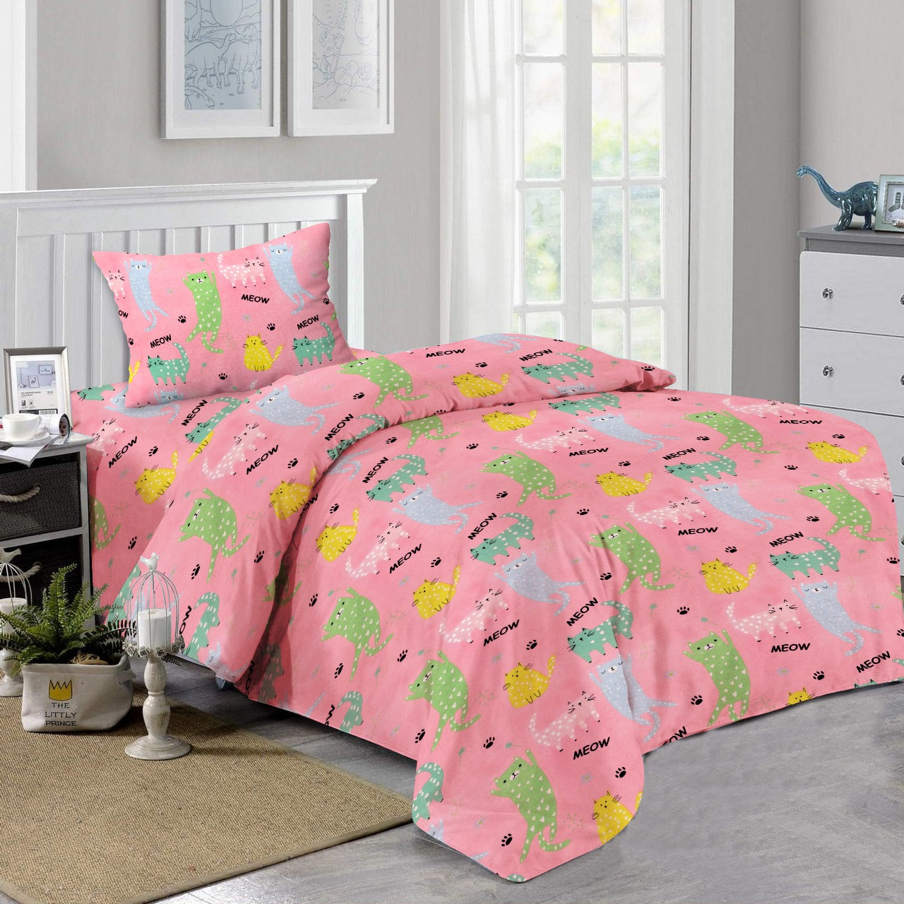 Playing cats Microfiber 3 Pcs kids Complete Bedding Set