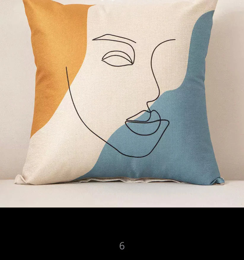 Abstract Face Cushion Covers (Pack of 5)