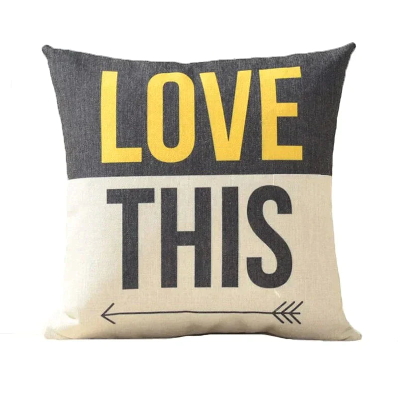 MODERN ALPHABET YELLOW CUSHION COVERS (PACK OF 6)