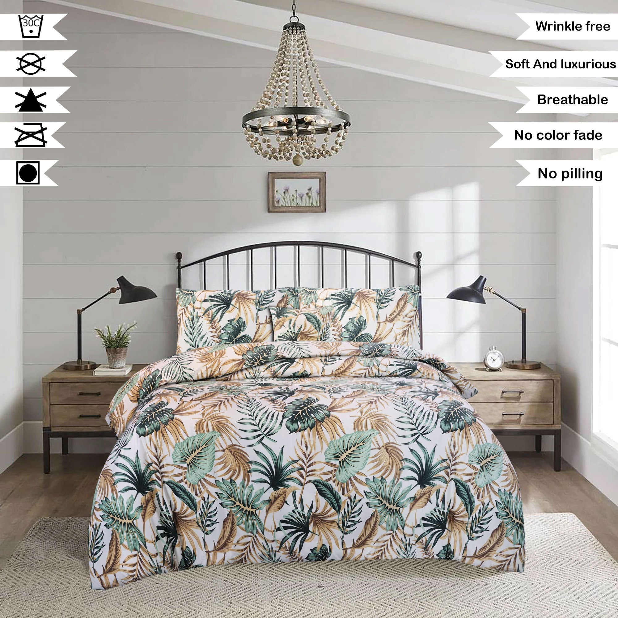 Bonaire tropical Microfiber Printed Flat Sheet Set