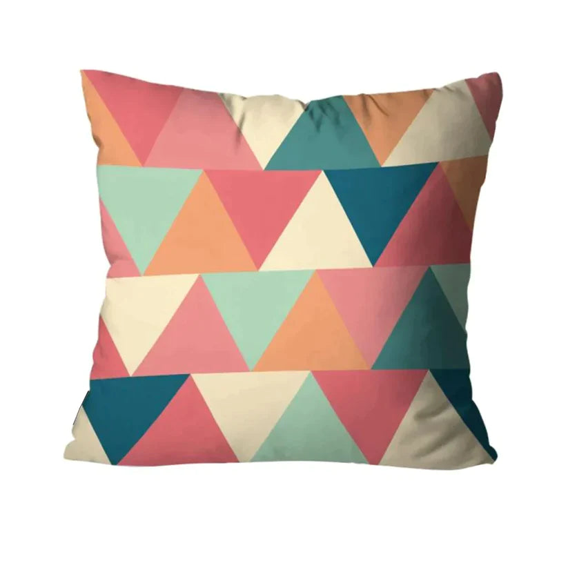 TRIANGLE DIFFERENT COLORS CUSHION COVERS (PACK OF 4)