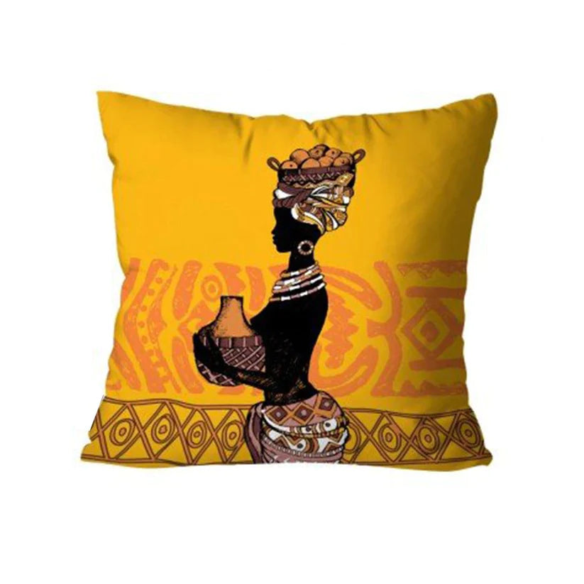 Yellow African Decorative Cushion Covers (Pack of 3)